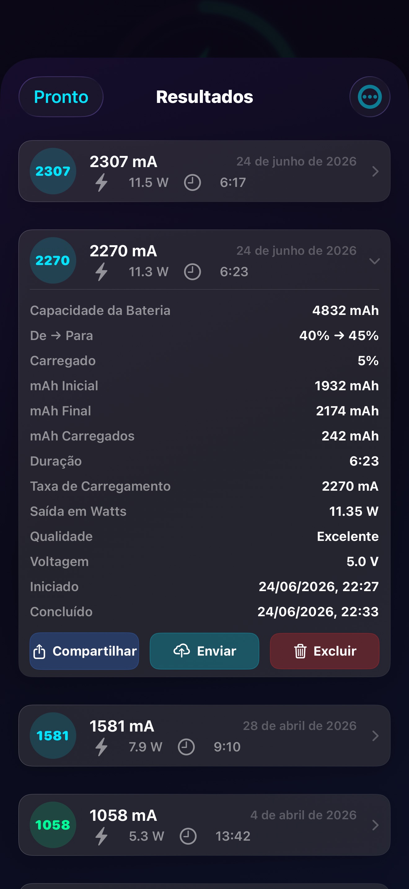 Captura de ecrã 3 da app Amperes 4: Info de Bateria