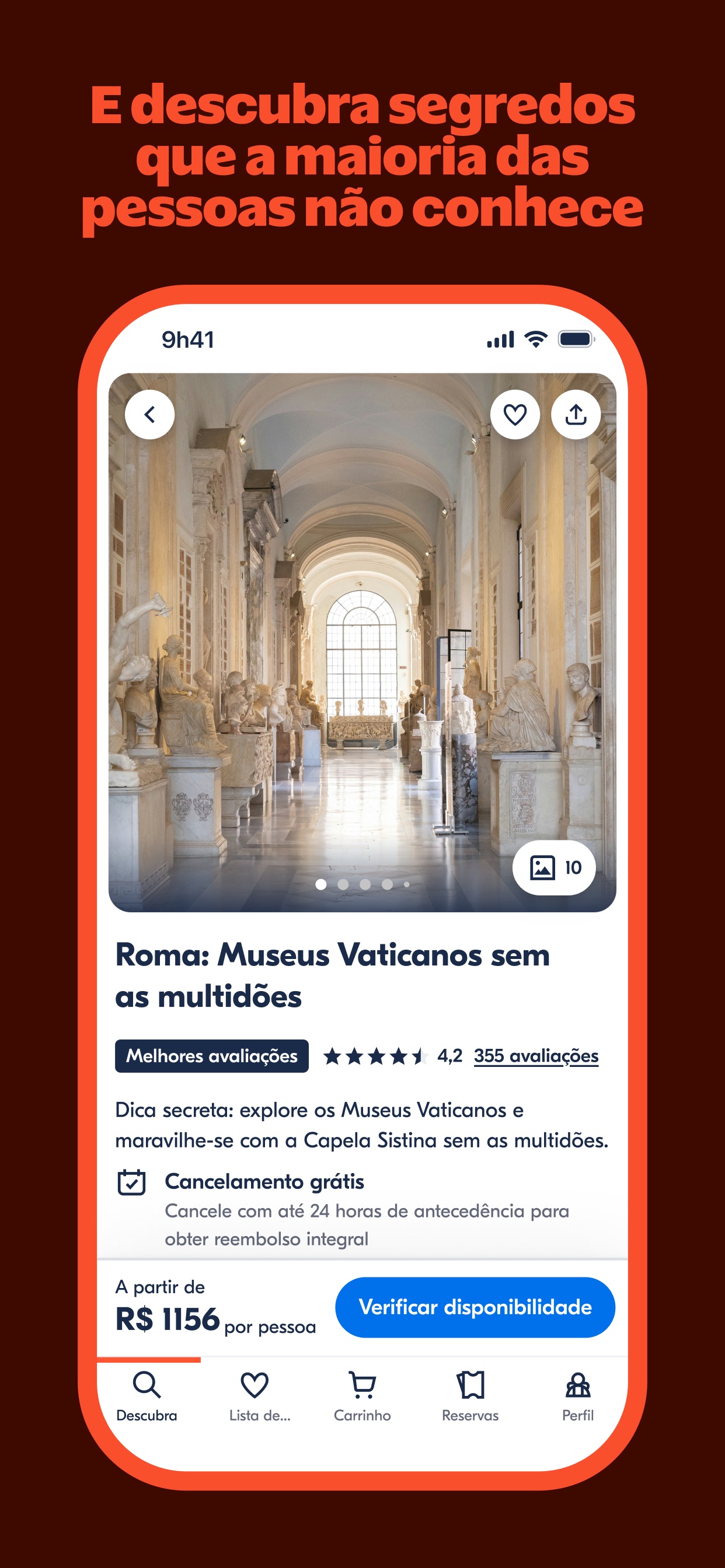 Captura de ecrã 4 da app GetYourGuide: reserve e viaje