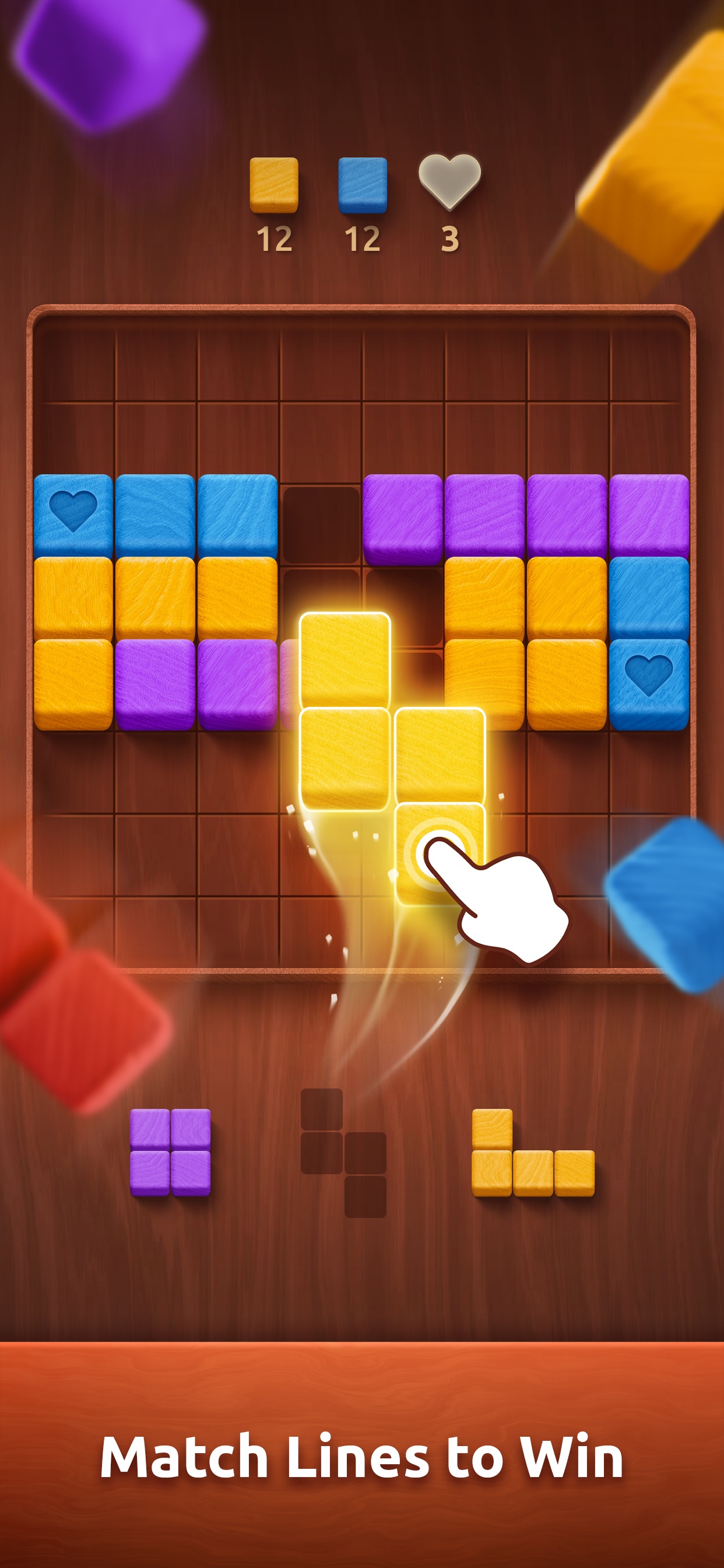 Captura de ecrã 1 da app Colorwood Blocks: Wood Puzzle