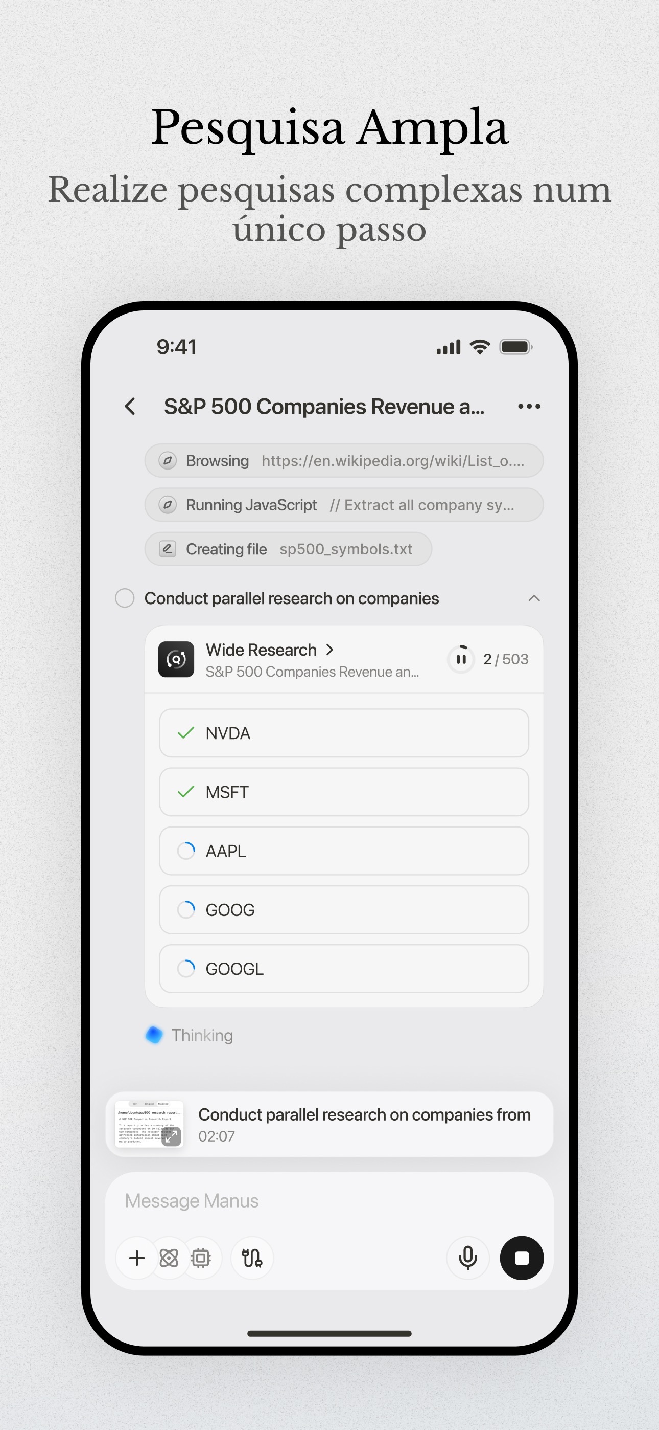 Captura de ecrã 4 da app Manus AI