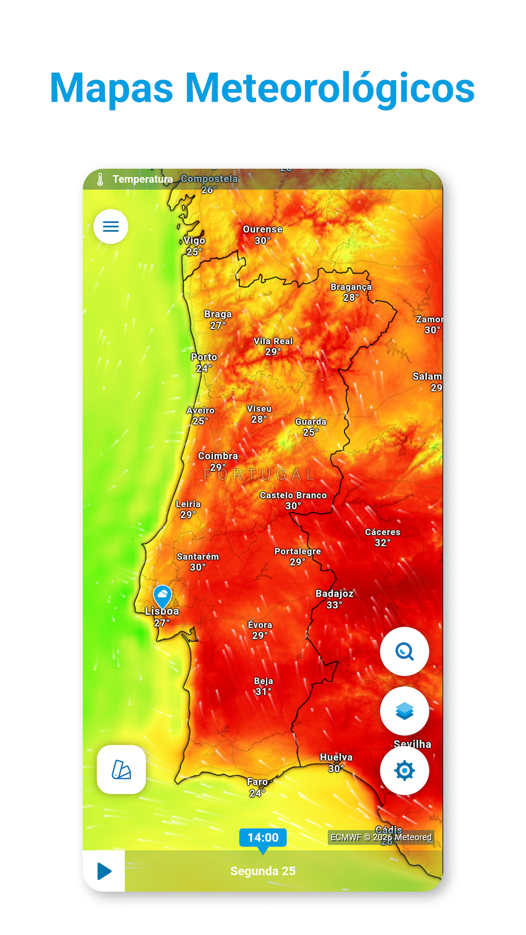 Captura de ecrã 3 da app O Tempo 14 Dias - Meteored