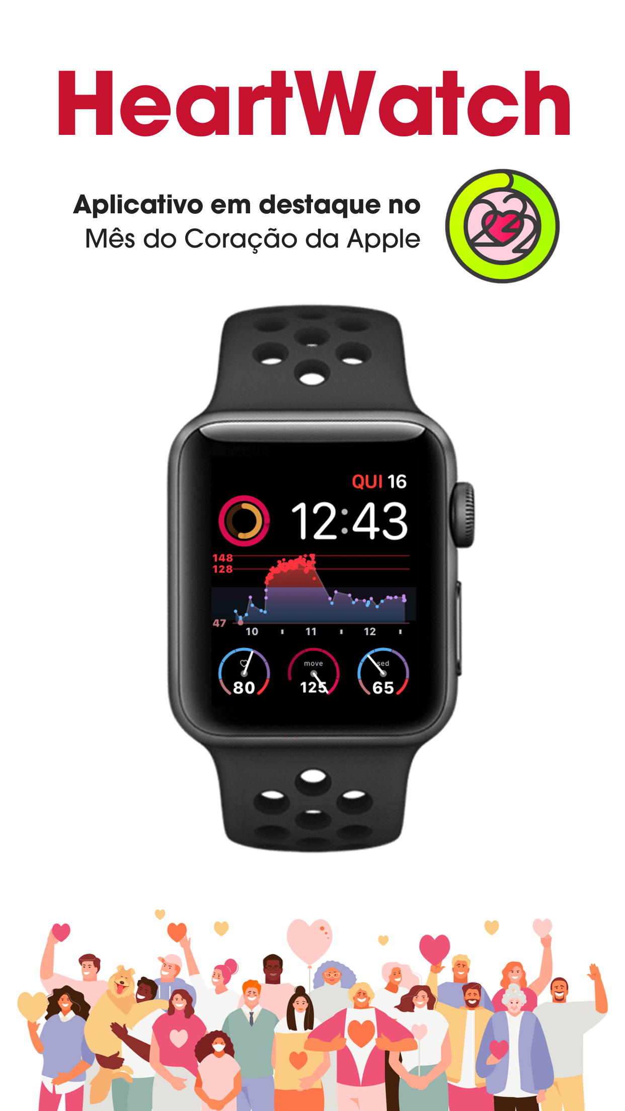 Captura de ecrã 1 da app HeartWatch: Monitor Frequência