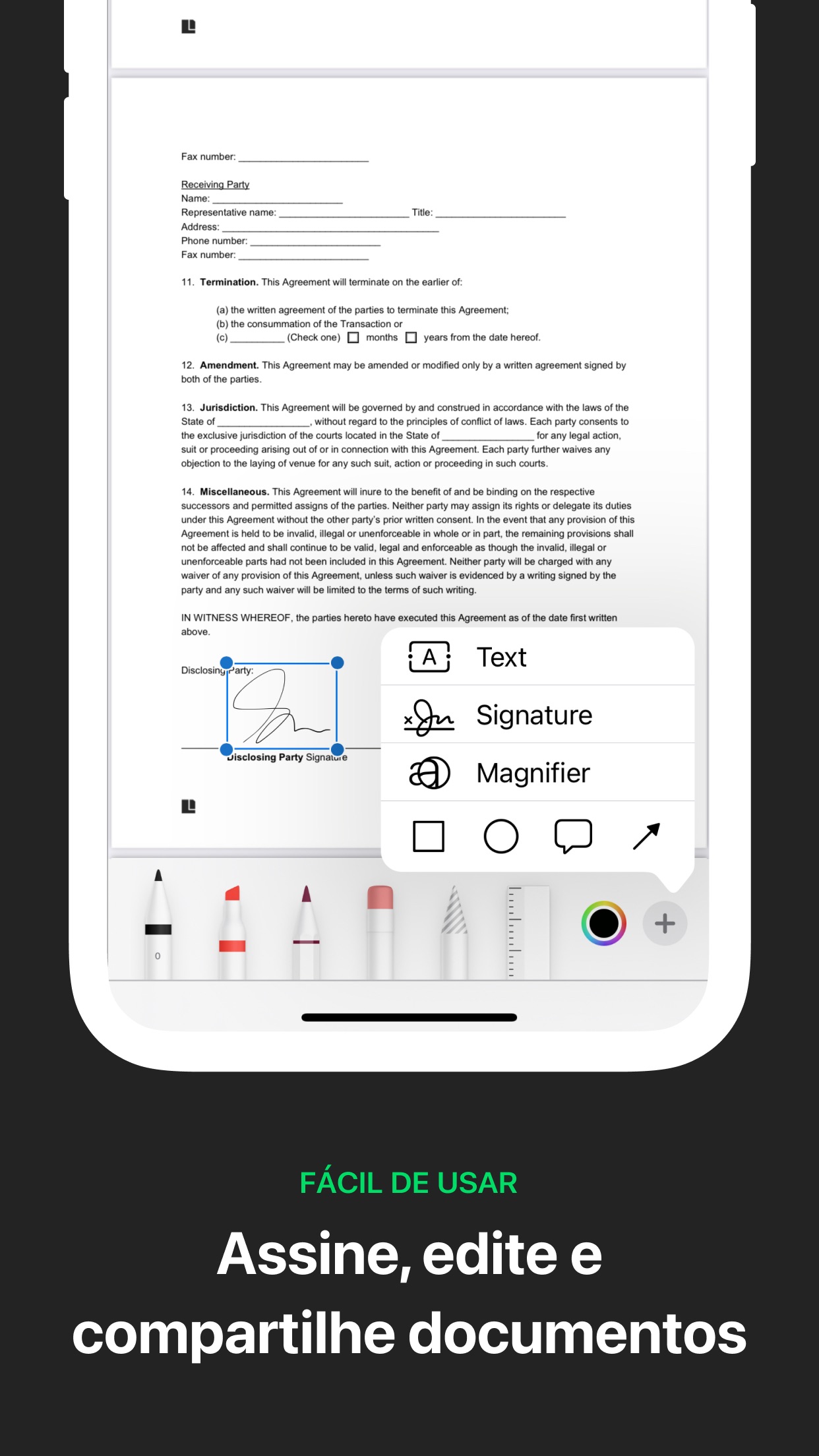Captura de ecrã 2 da app Zap eSign - Assinar documentos