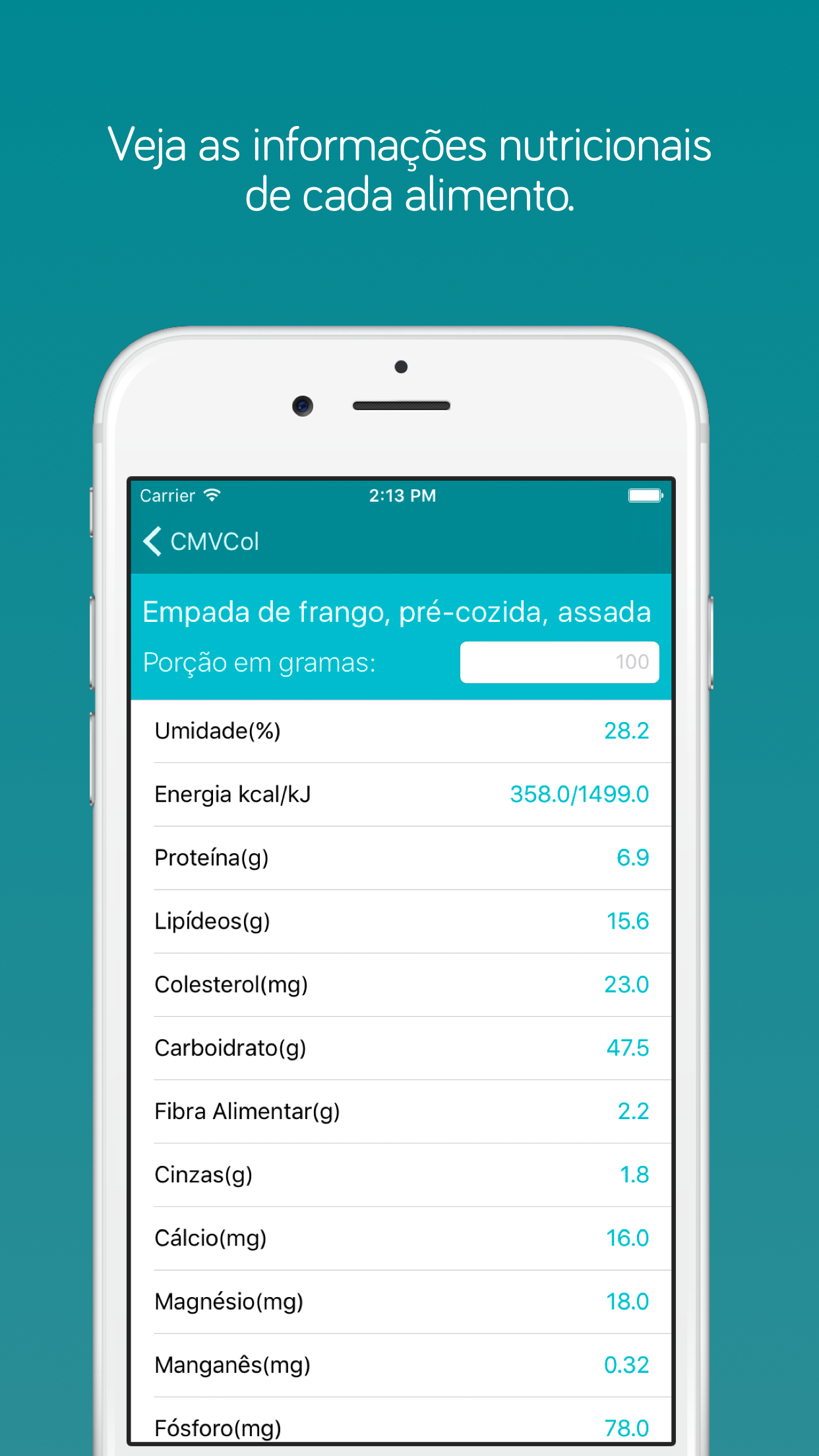 Captura de ecrã 3 da app Tabela Taco