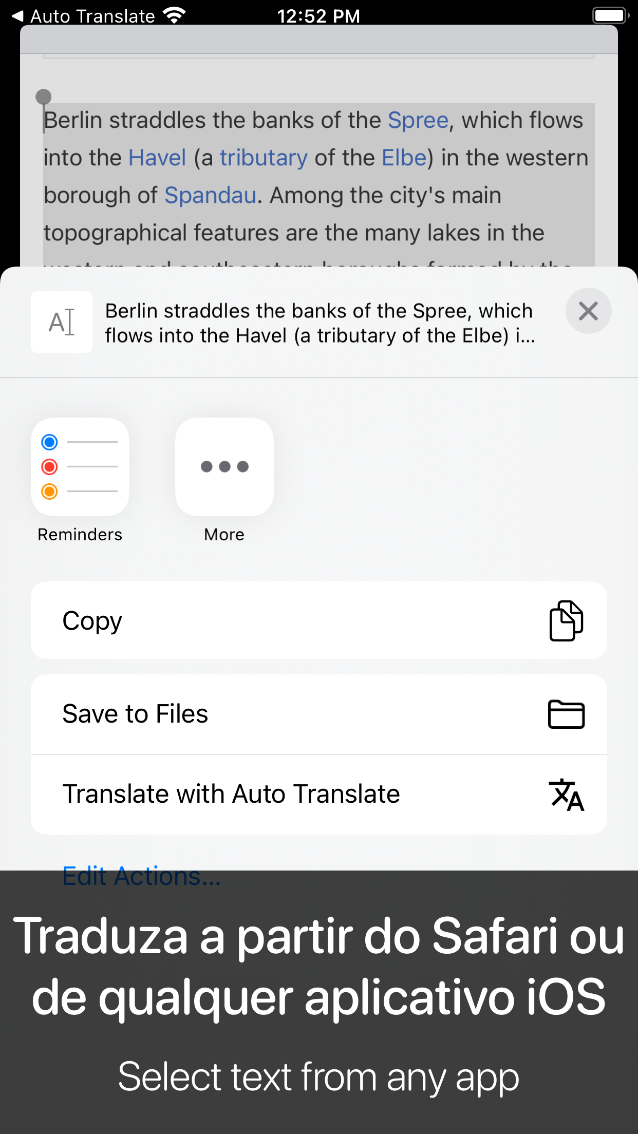 Captura de ecrã 3 da app Auto Translate for Safari