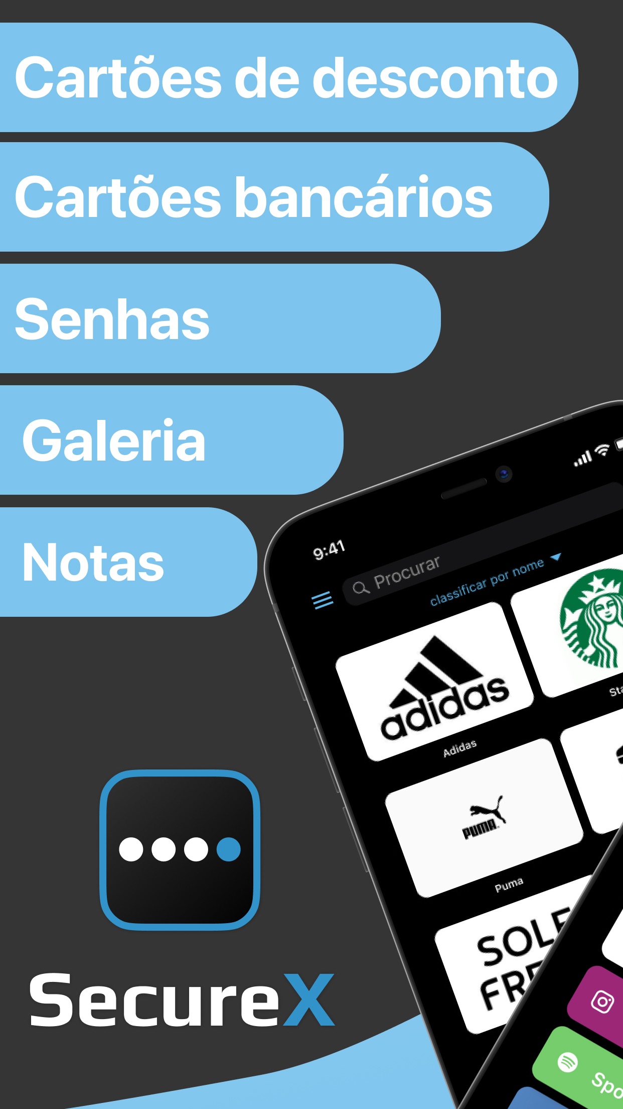 Captura de ecrã 1 da app Secure X- Data Vault & Wallet