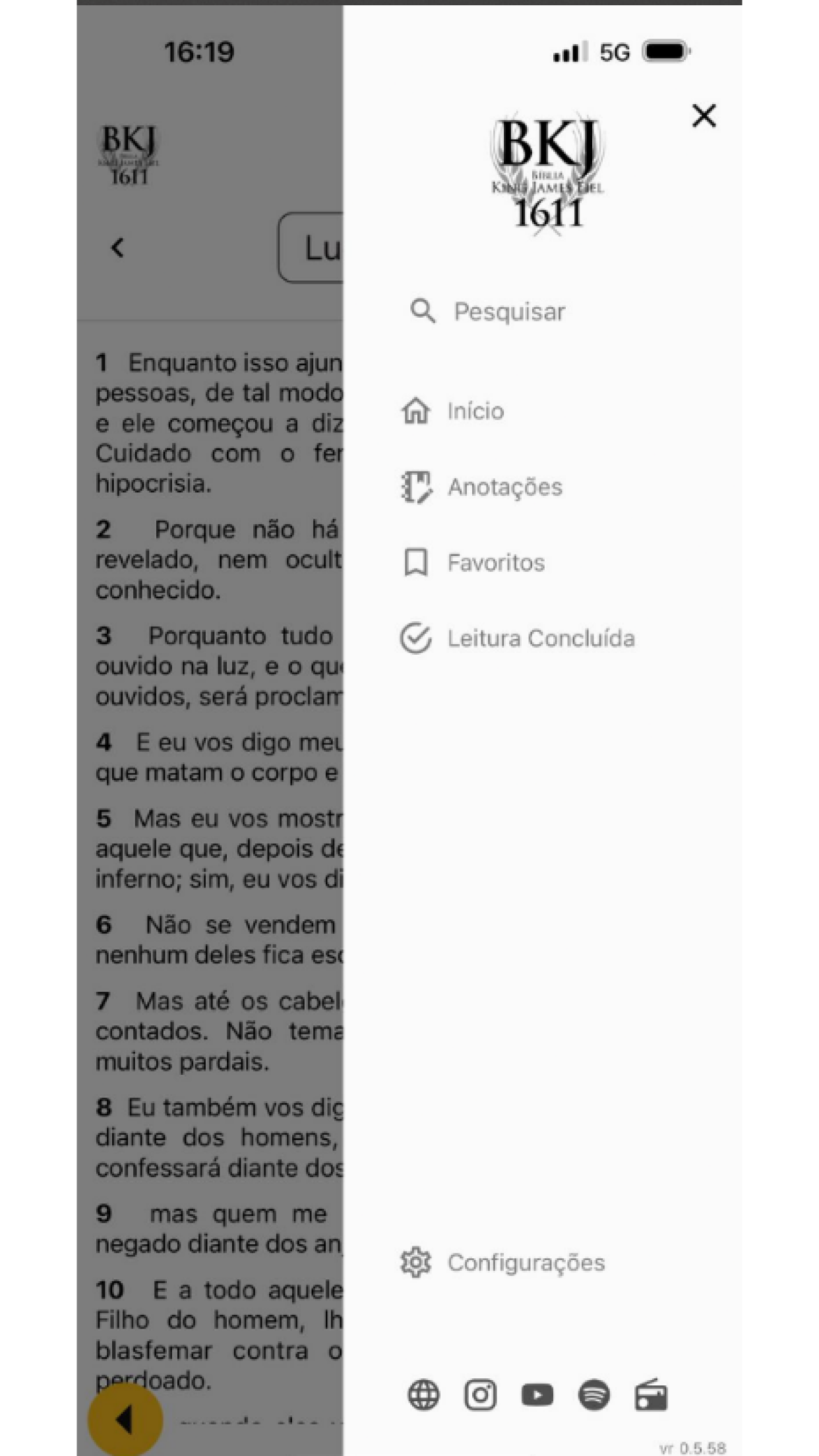 Captura de ecrã 1 da app Bíblia King James 1611