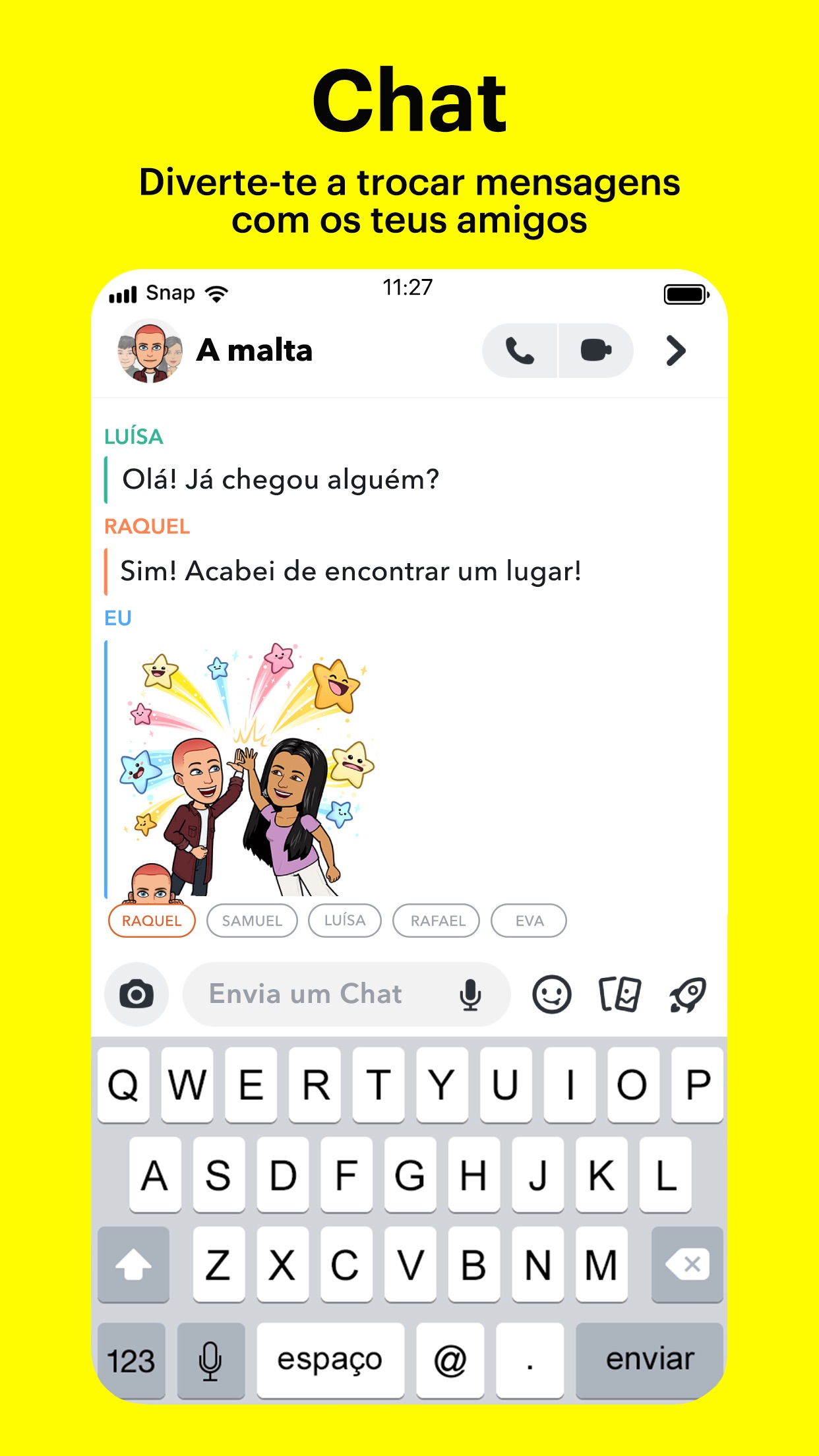 Captura de ecrã 2 da app Snapchat: conversa com amigos