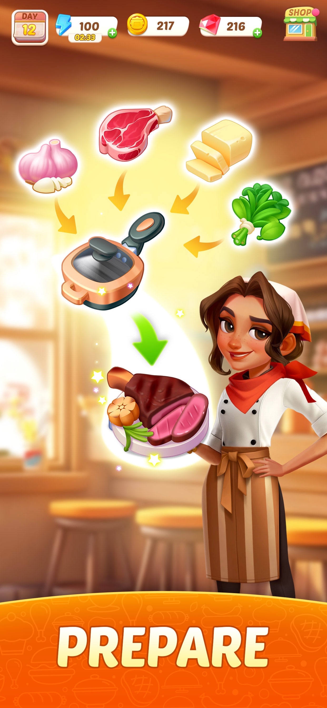 Captura de ecrã 2 da app Flambé®: Merge and Cook