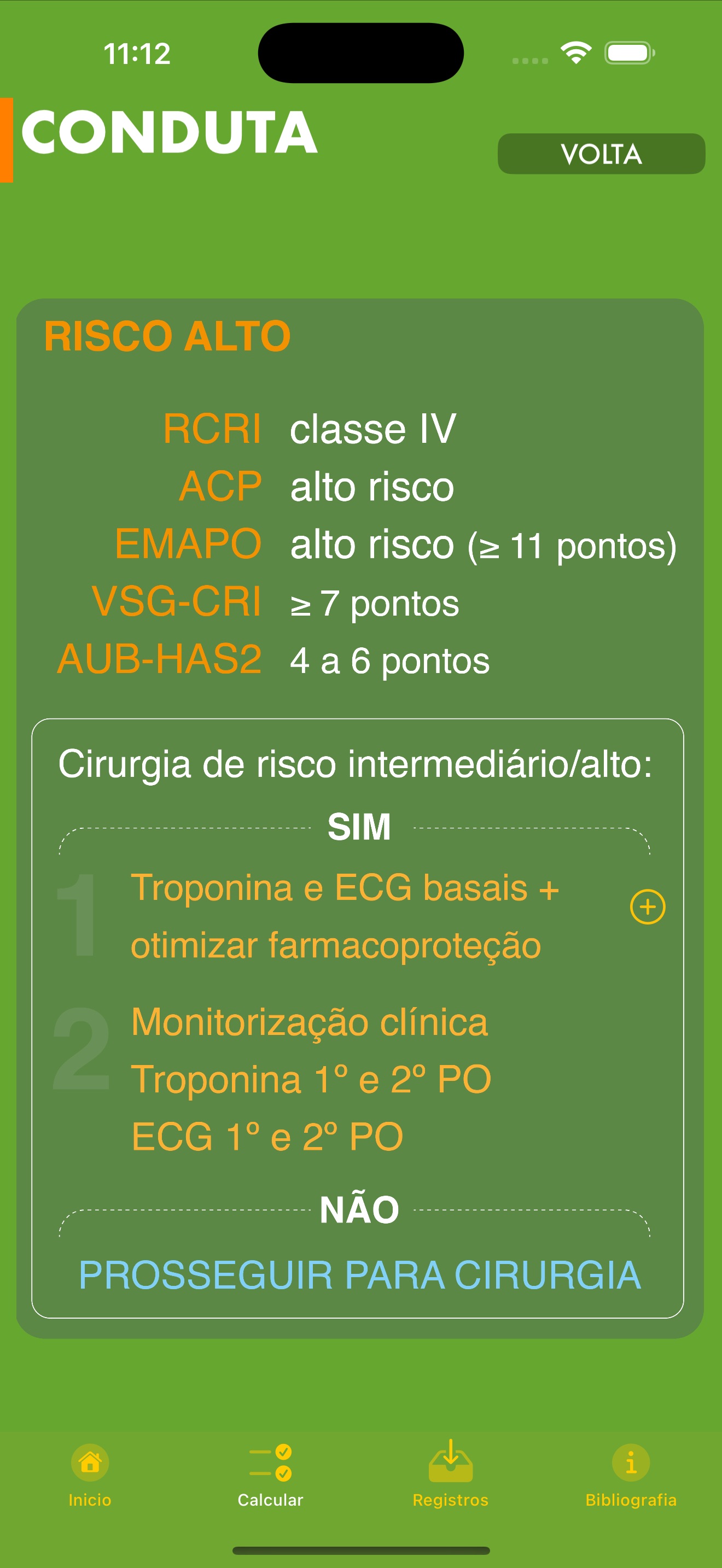 Captura de ecrã 4 da app Risco Perioperatório