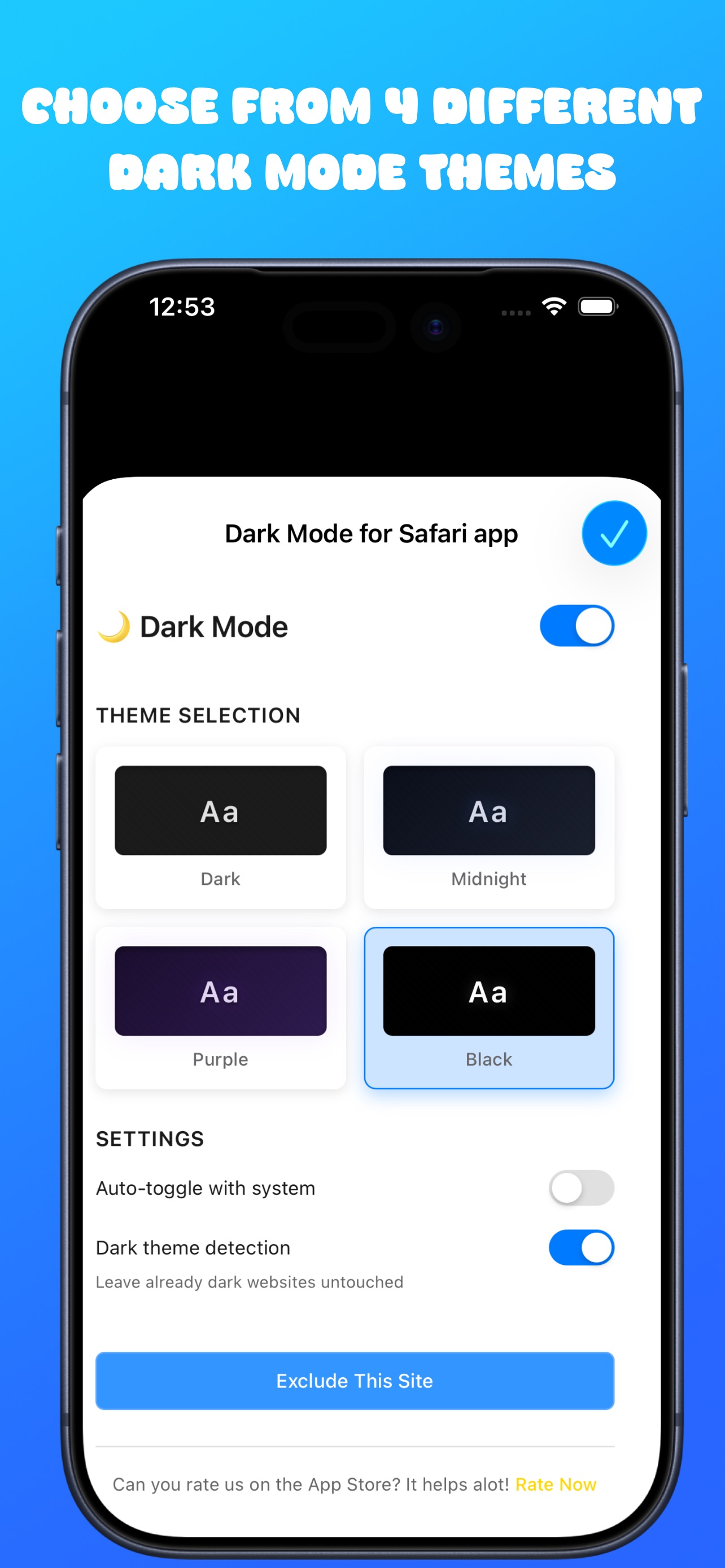 Captura de ecrã 2 da app Modo Escuro Safári