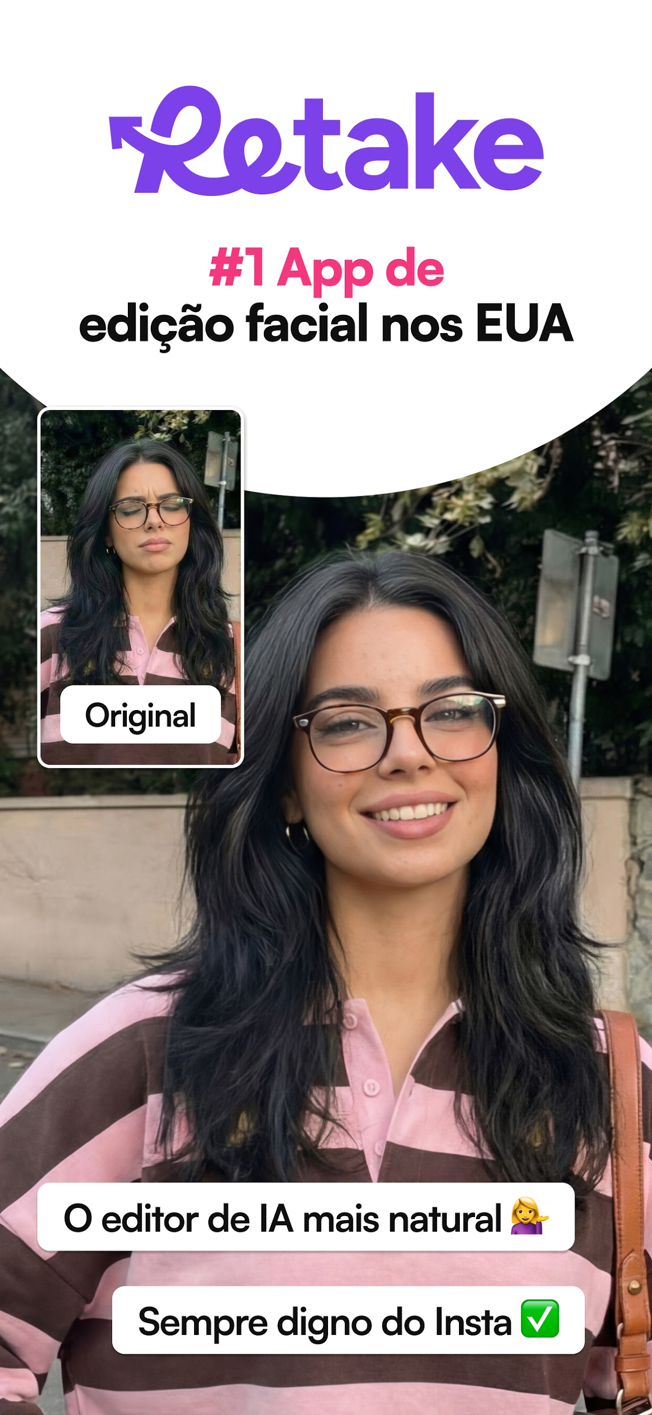 Captura de ecrã 1 da app Retake AI: Editor de Fotos