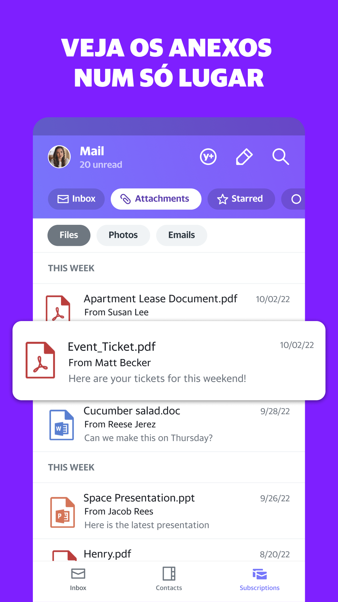 Captura de ecrã 4 da app Yahoo Mail - Organize-se