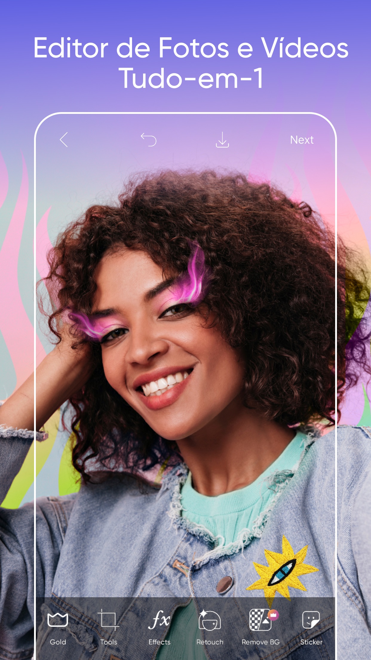 Captura de ecrã 1 da app Picsart AI Editor de Fotos