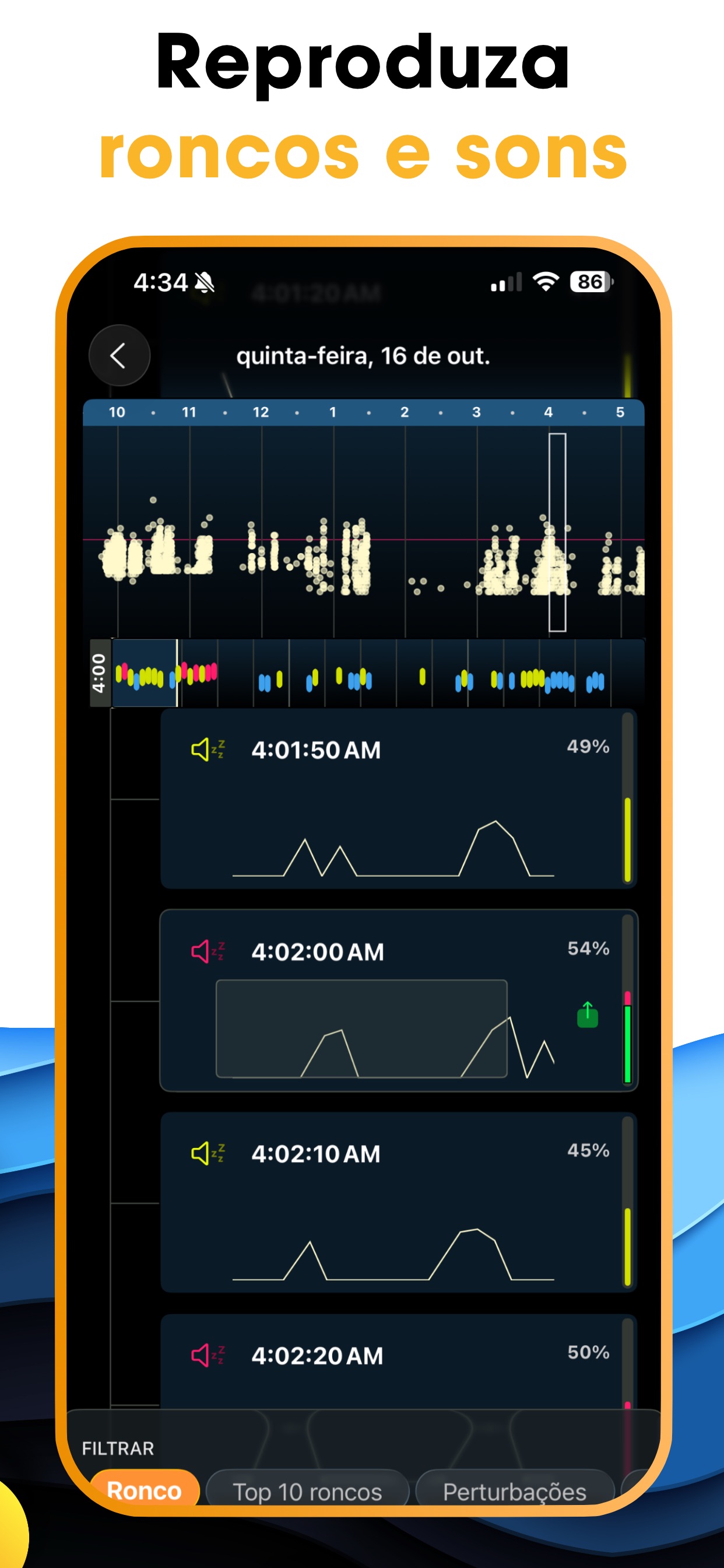 Captura de ecrã 4 da app AutoSnore: Gravador de ronco