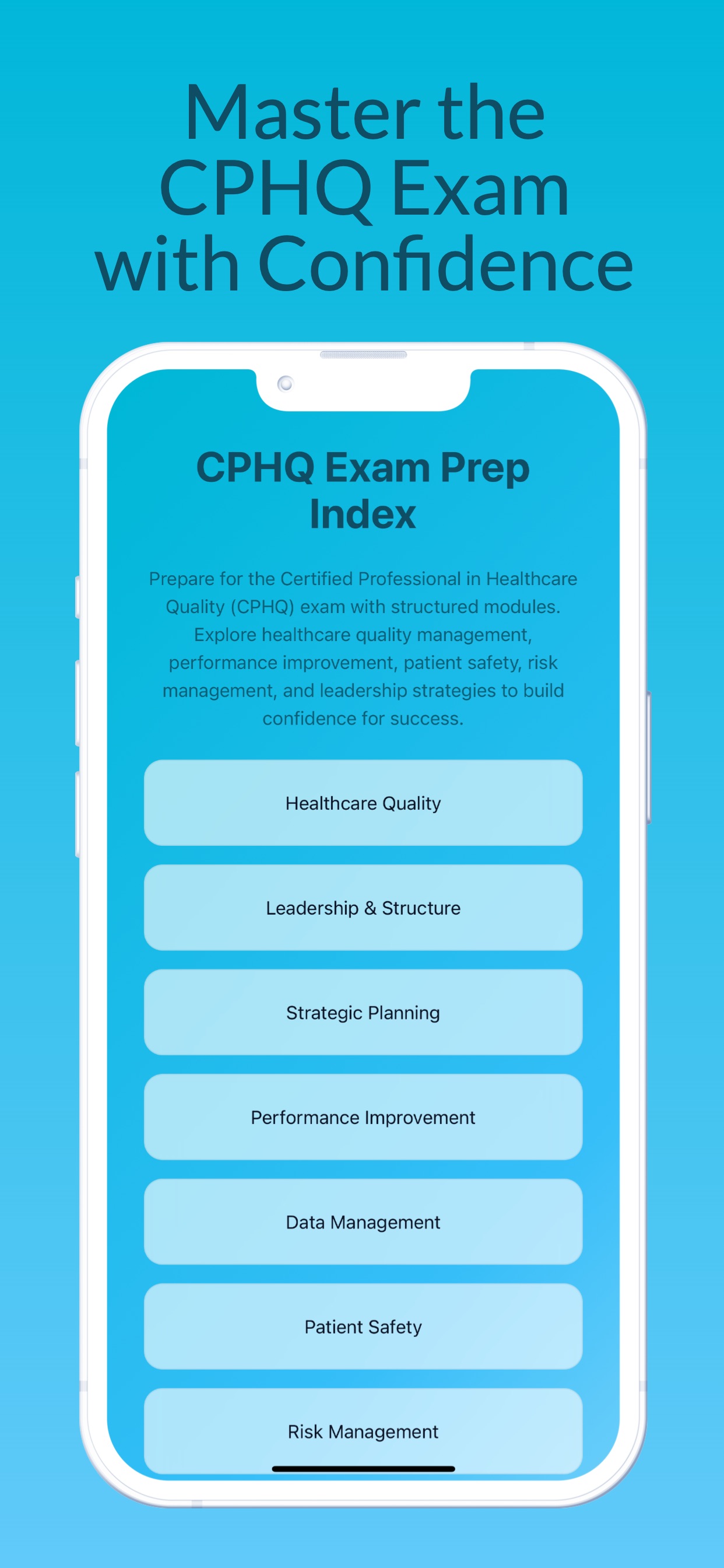 Captura de ecrã 1 da app CPHQ Prep: Healthcare Quality