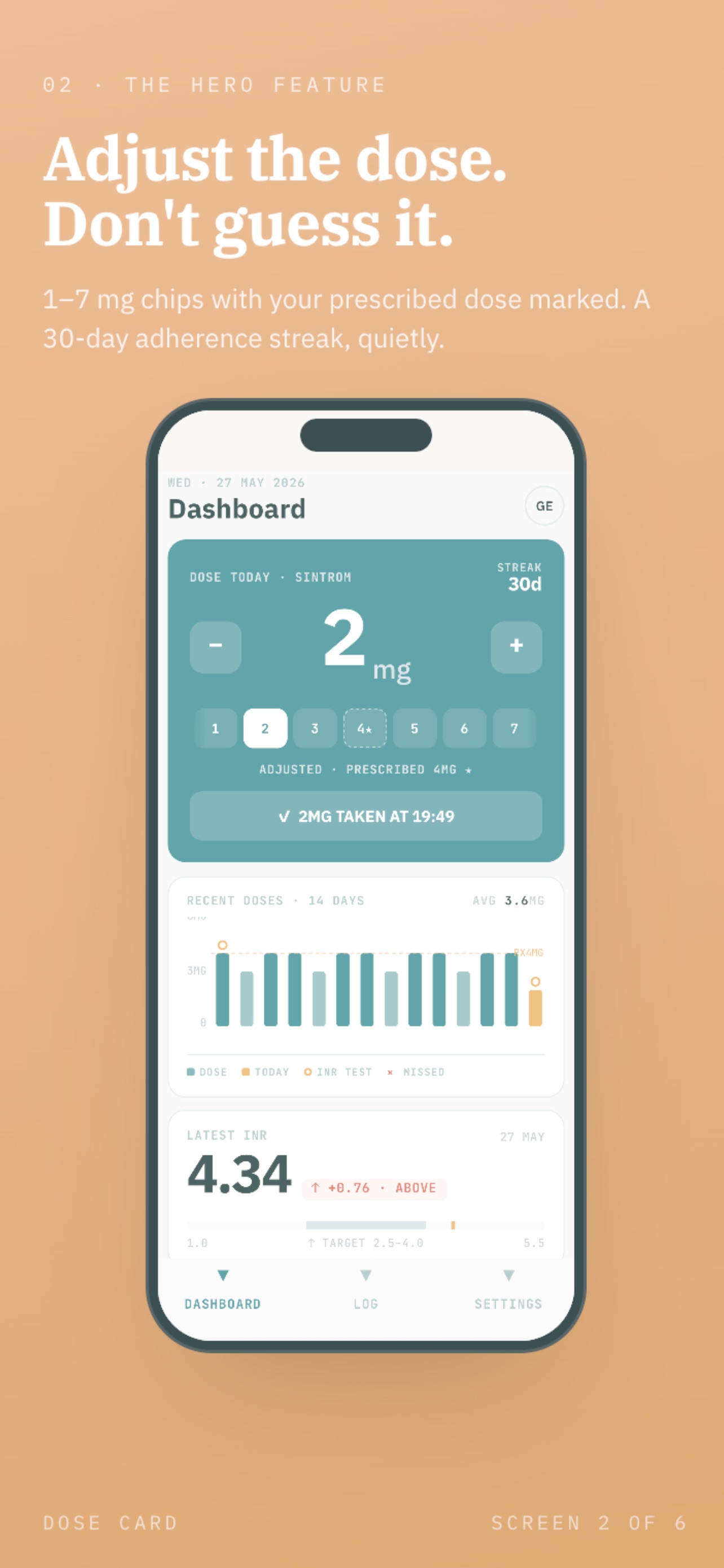 Captura de ecrã 2 da app INRythm INR & Warfarin Tracker