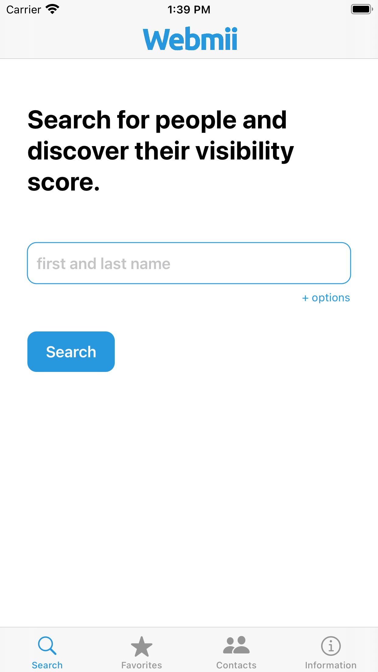 Captura de ecrã 1 da app Webmii