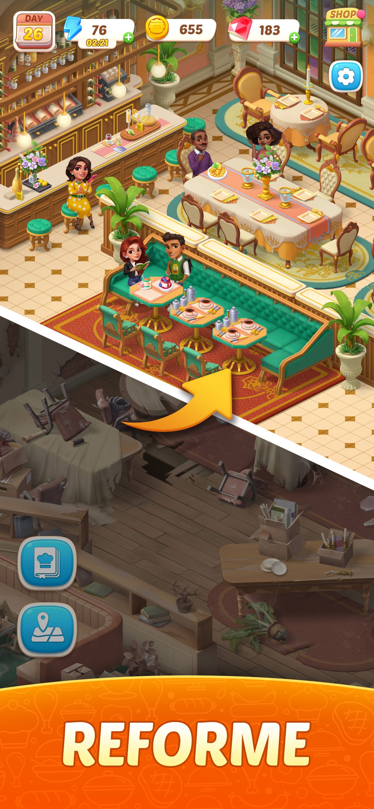 Captura de ecrã 3 da app Flambé®: Merge and Cook