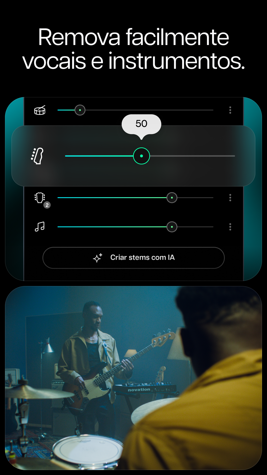 Captura de ecrã 1 da app Moises: O App do Músico