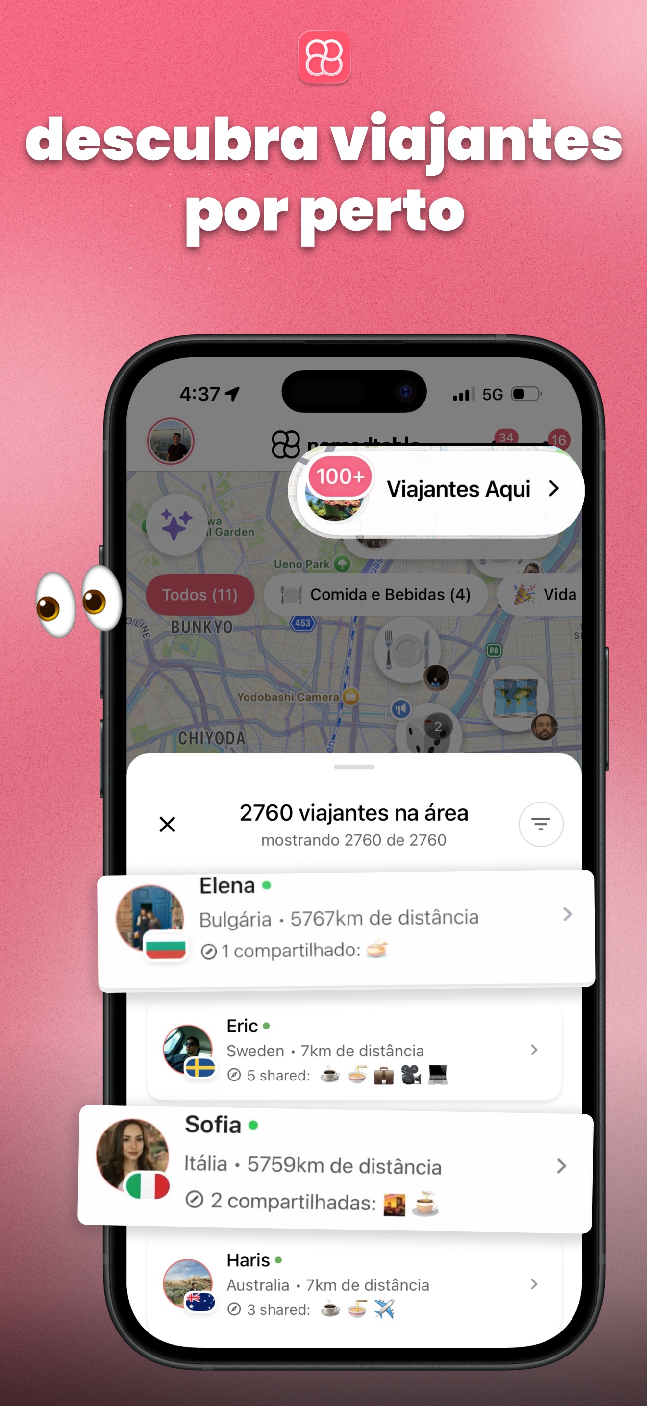 Captura de ecrã 3 da app nomadtable: amigos de viagem