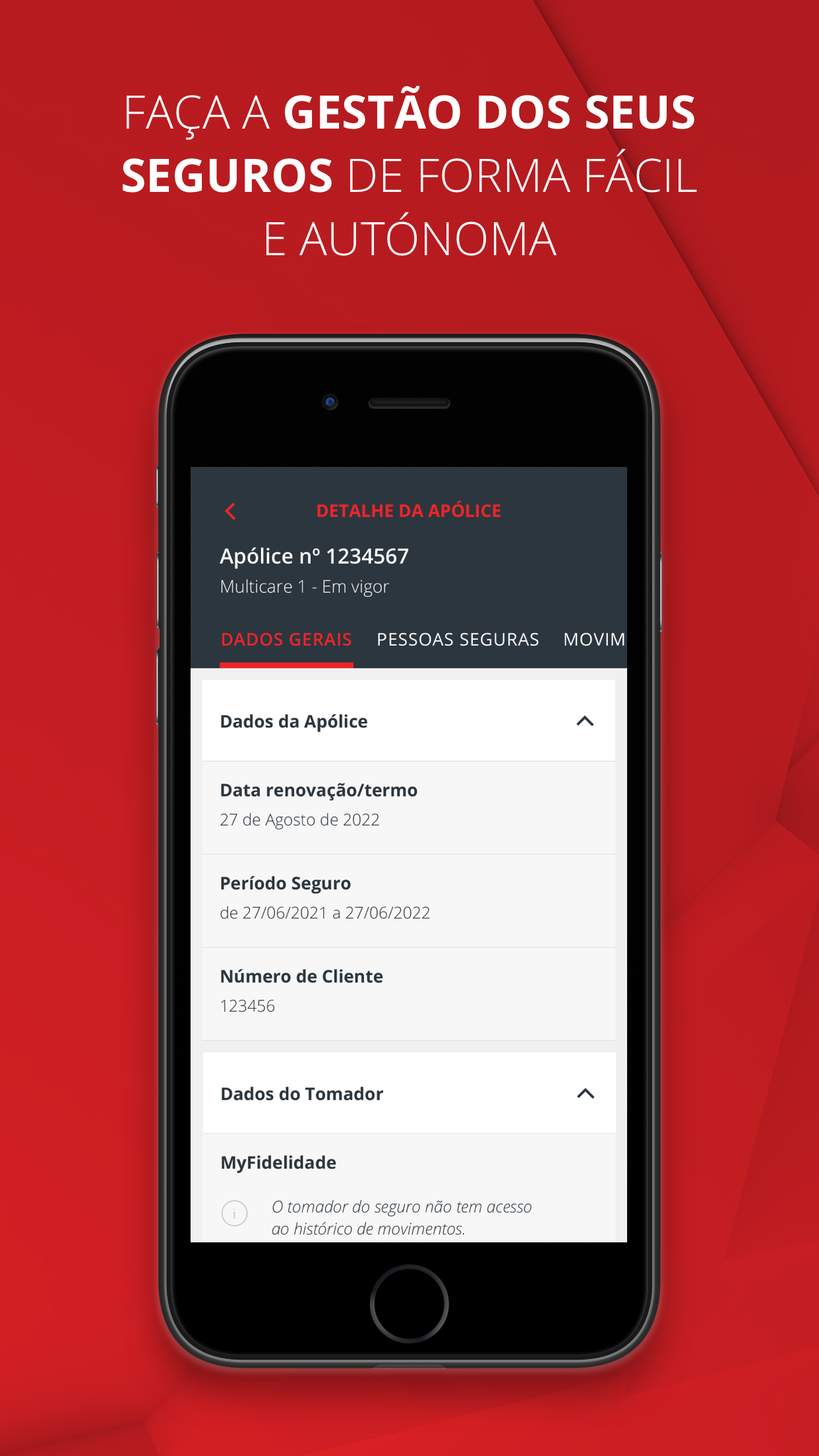 Captura de ecrã 2 da app MyFidelidade Gestão de Seguros