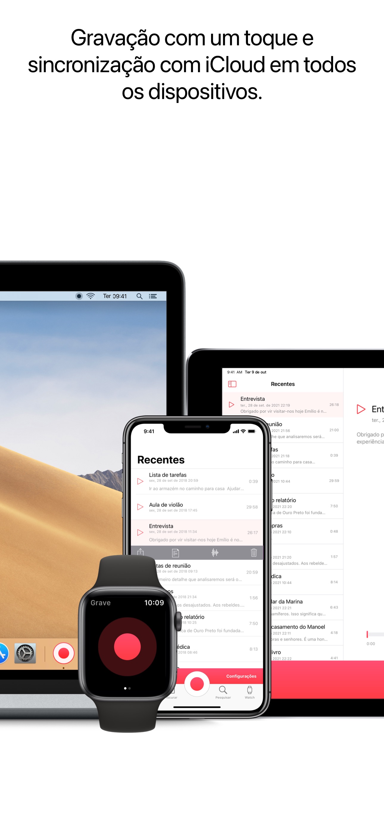 Captura de ecrã 1 da app Just Press Record
