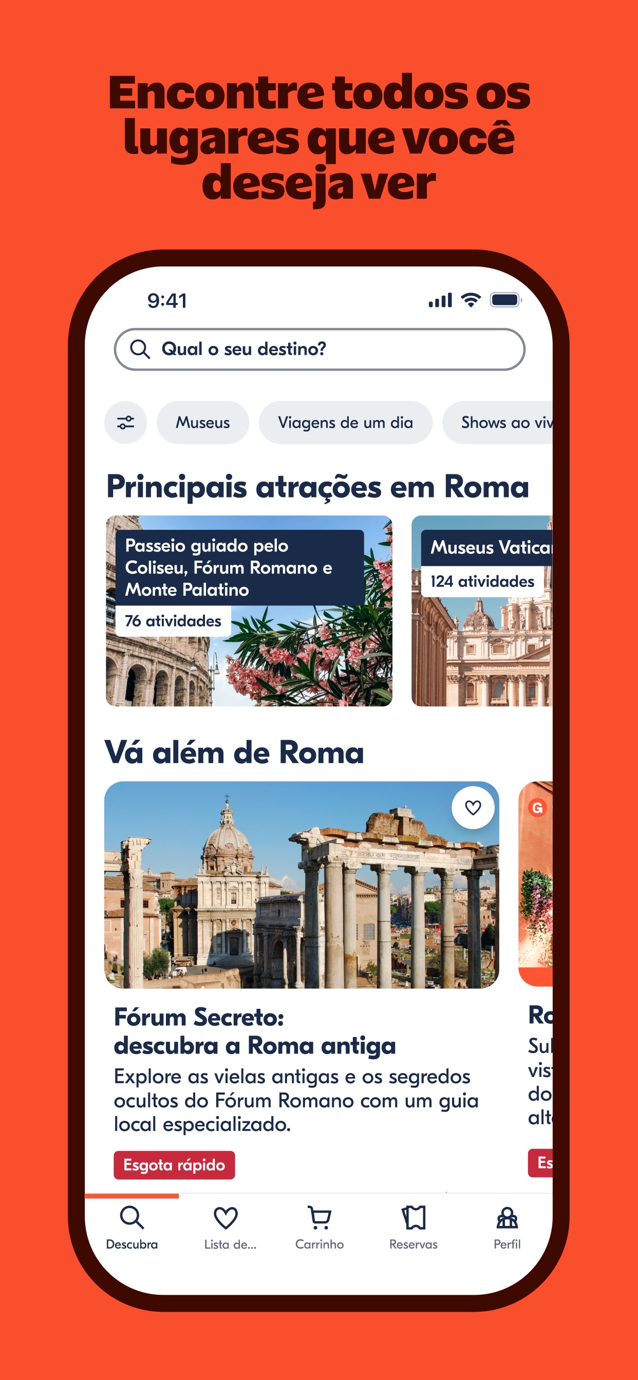 Captura de ecrã 3 da app GetYourGuide: reserve e viaje