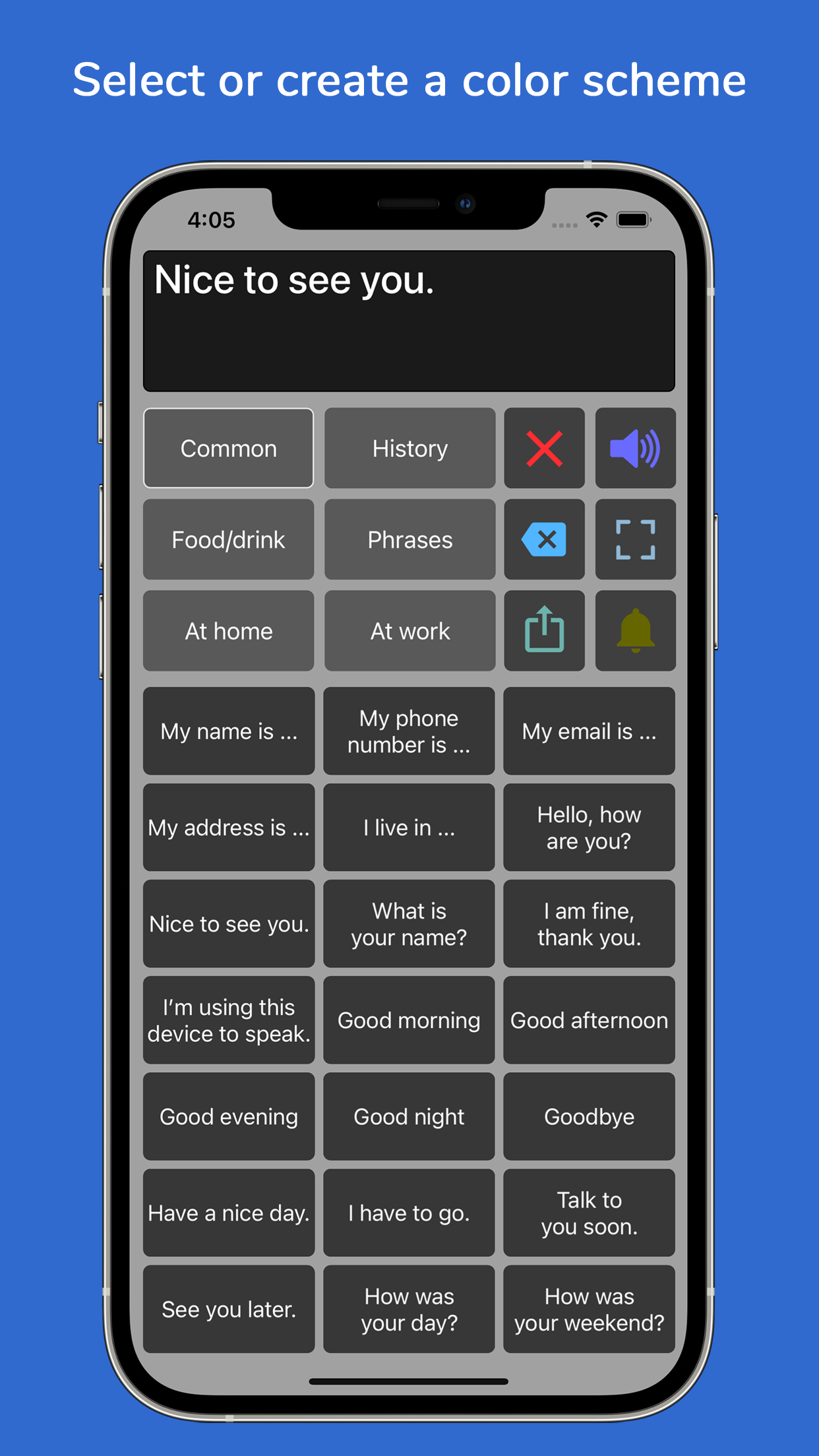 Captura de ecrã 2 da app Speech Assistant AAC