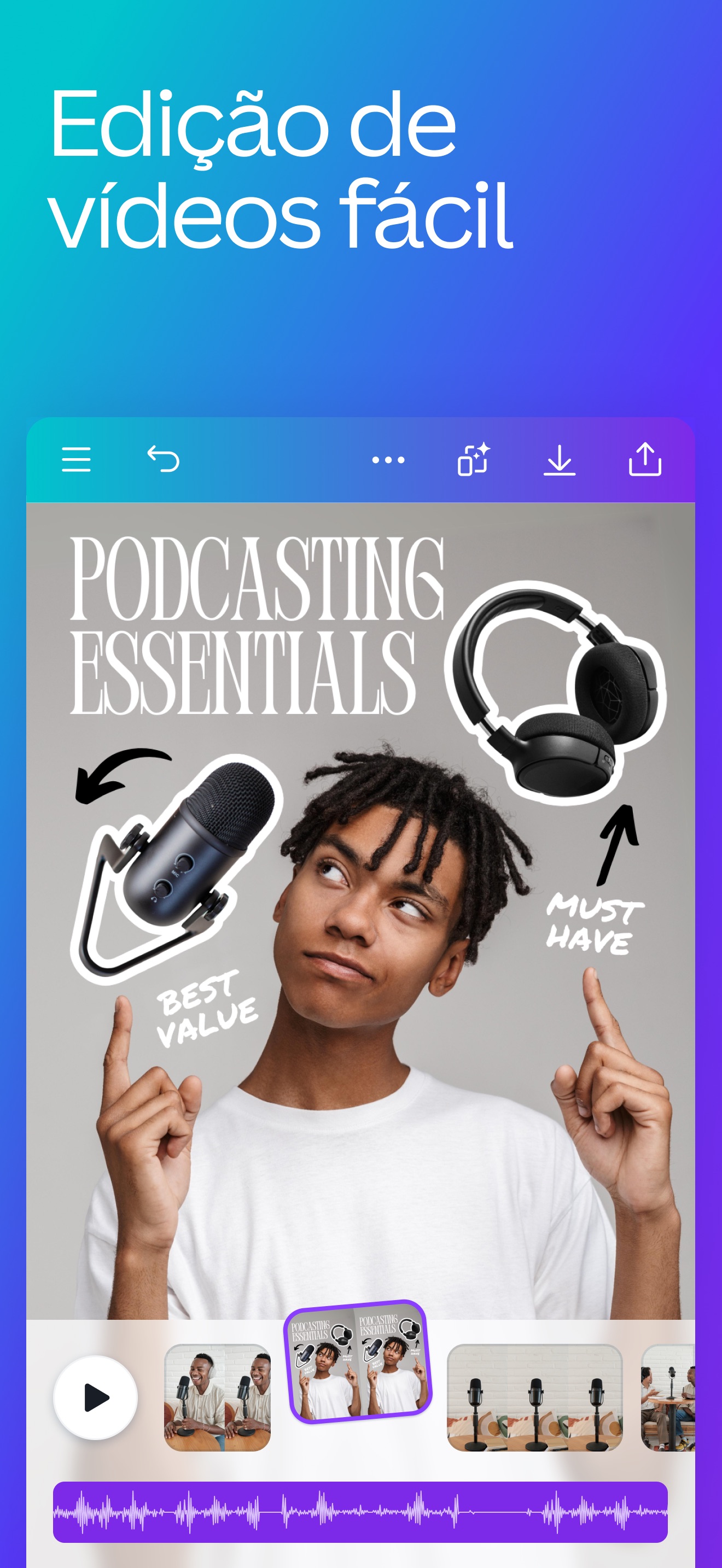 Captura de ecrã 4 da app Canva: AI Editor Foto Vídeo