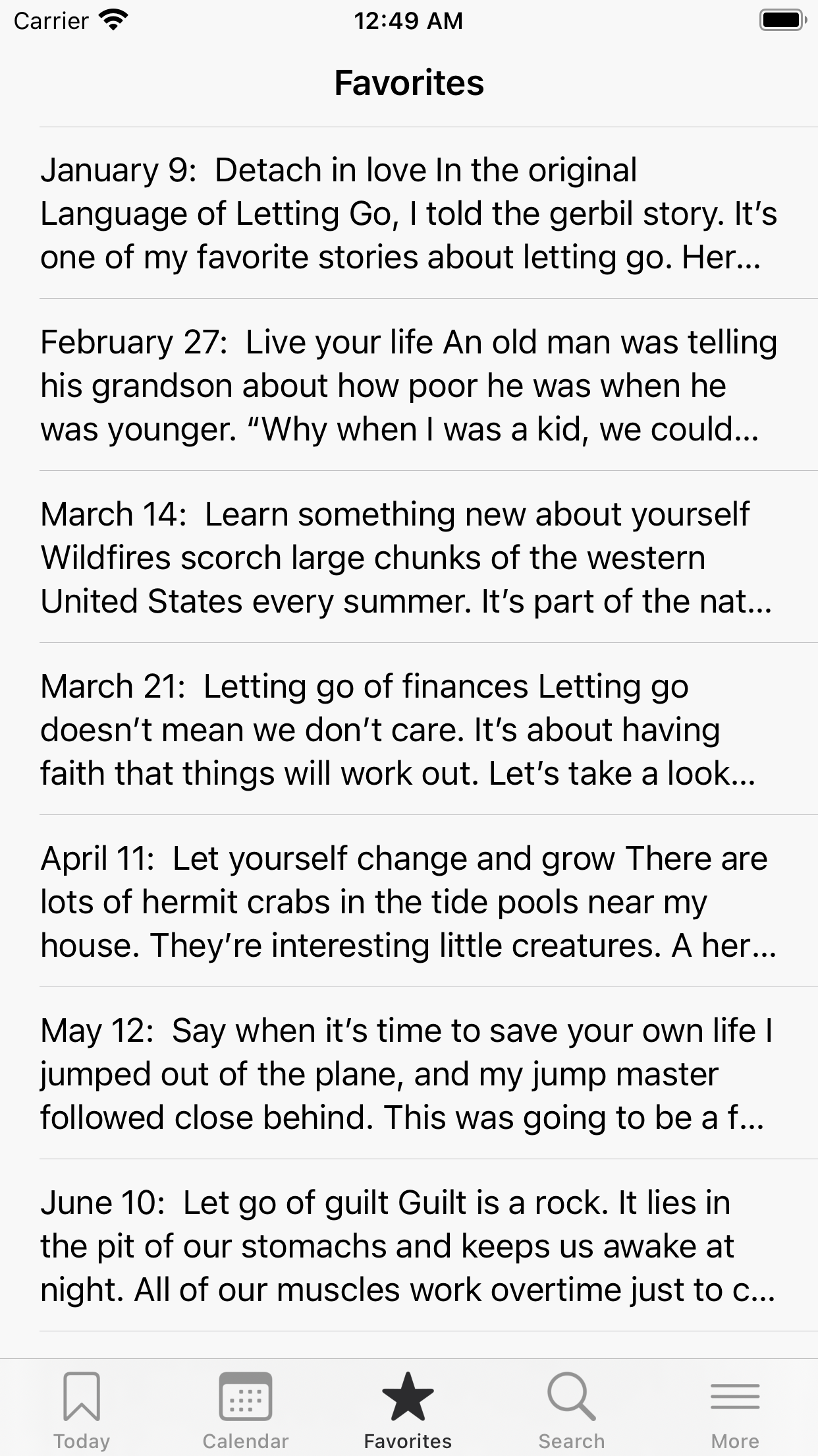 Captura de ecrã 2 da app More Language of Letting Go