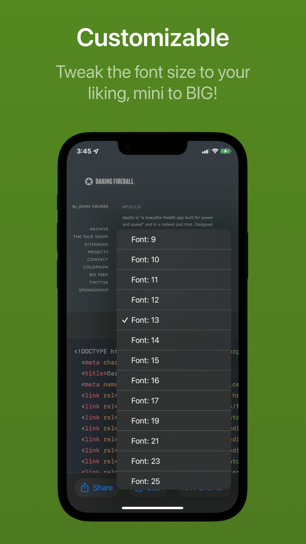 Captura de ecrã 4 da app Achoo HTML Viewer & Inspector