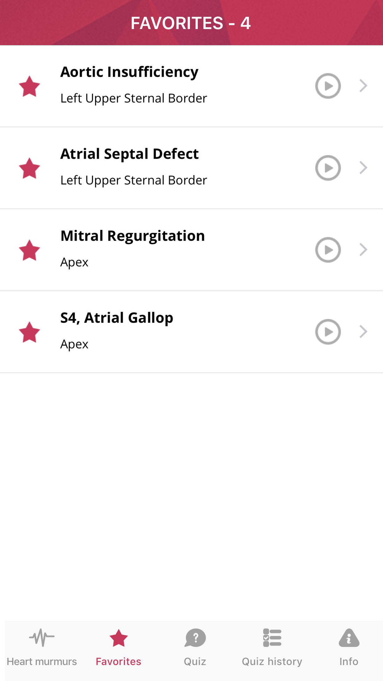 Captura de ecrã 2 da app Heart Murmurs Pro