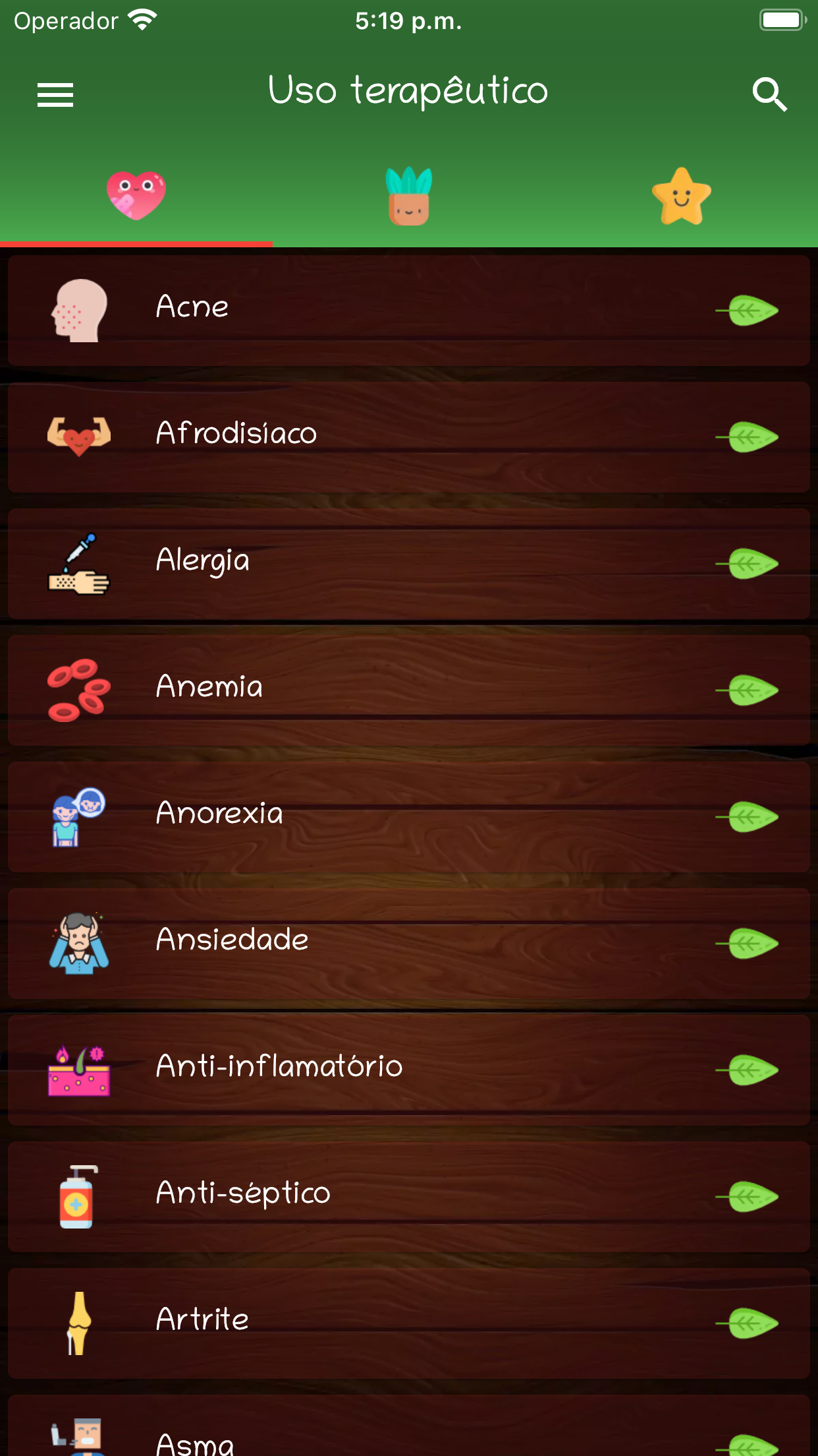 Captura de ecrã 2 da app myRemedy: Plantas medicinais