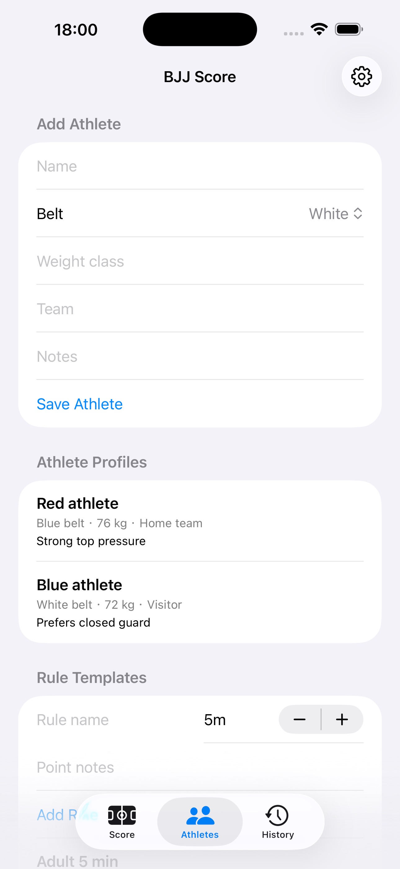 Captura de ecrã 2 da app Placar BJJ 2026
