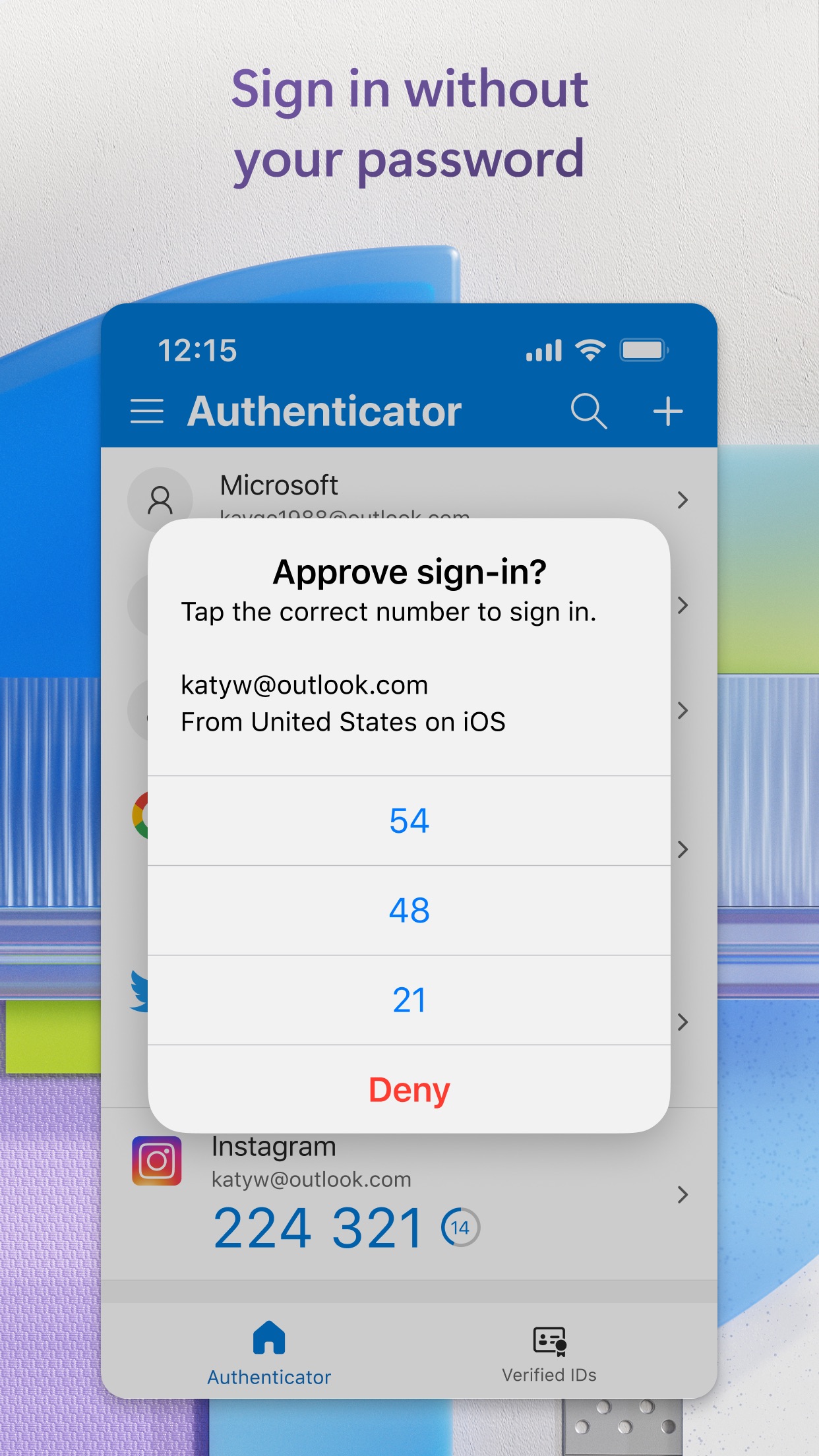 Captura de ecrã 4 da app Microsoft Authenticator