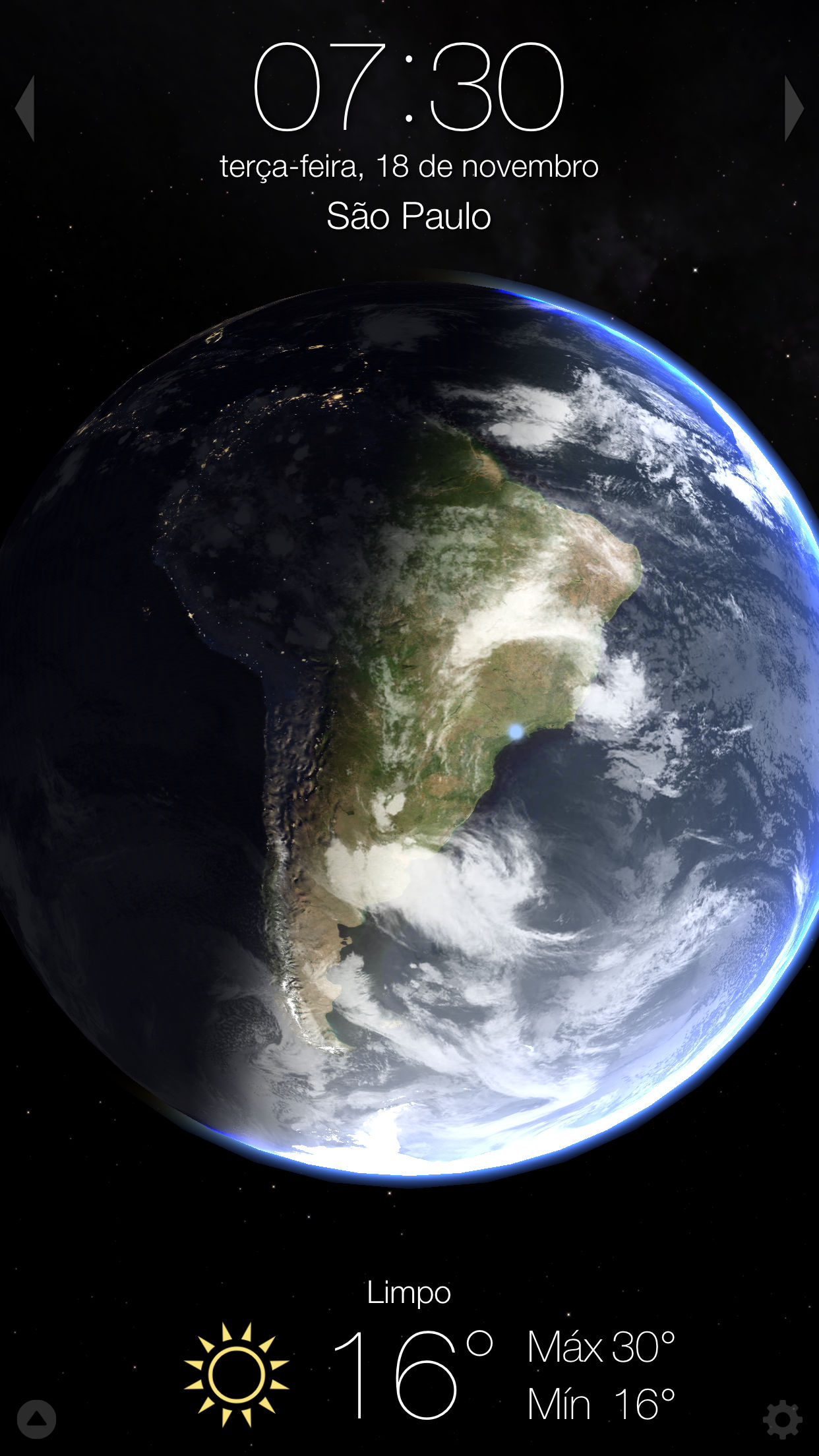 Captura de ecrã 1 da app Living Earth - Clock & Weather