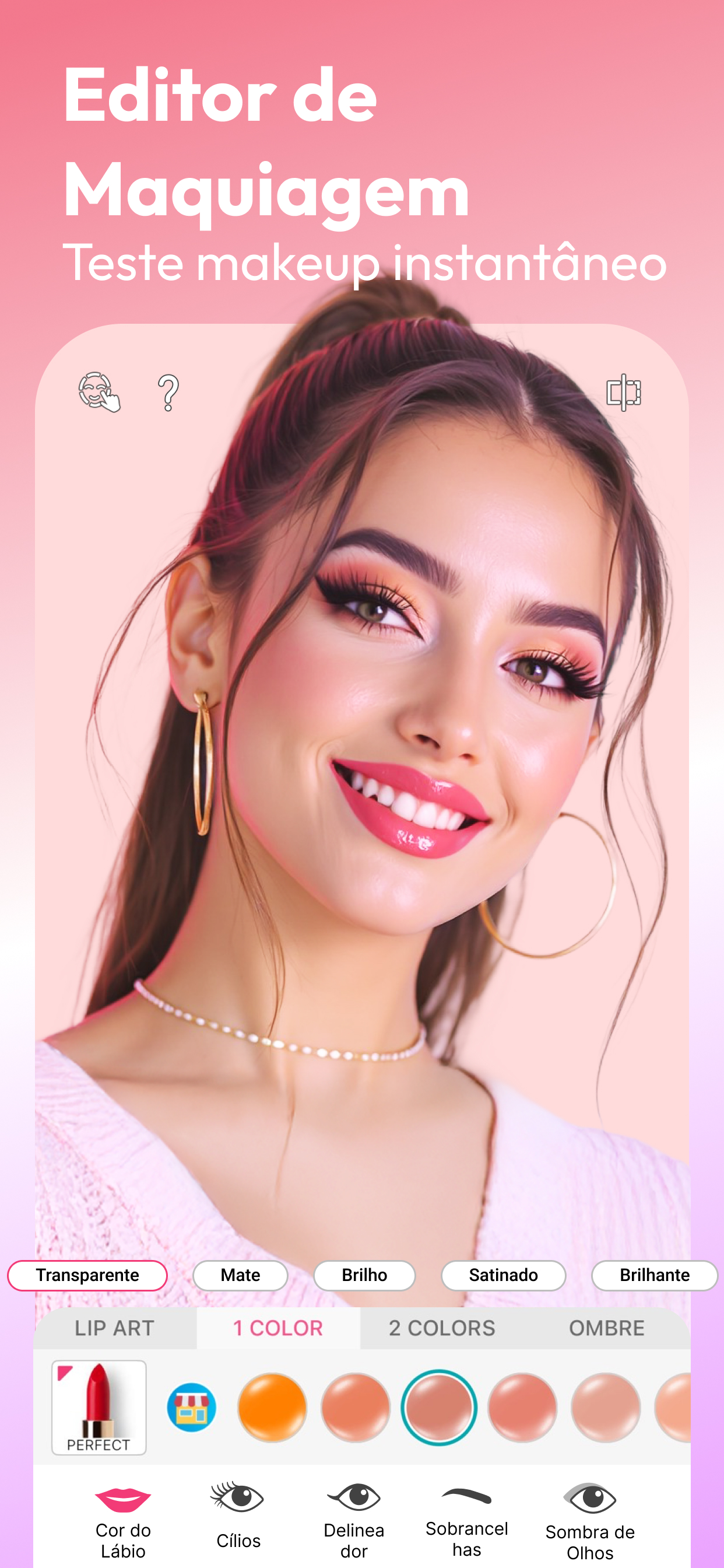 Captura de ecrã 2 da app YouCam Makeup: Editor de Rosto