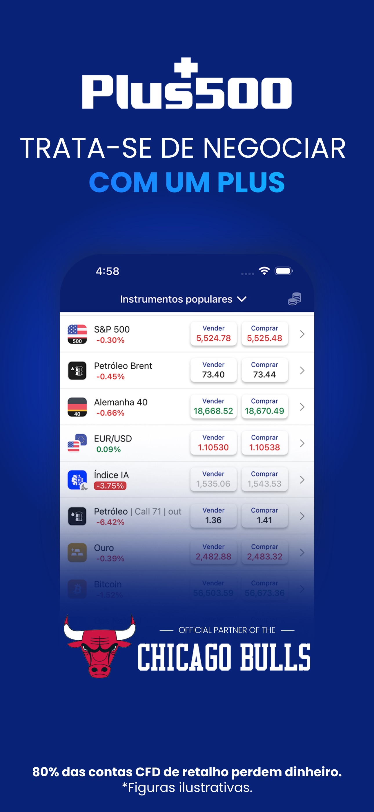 Captura de ecrã 1 da app Plus500 Trading