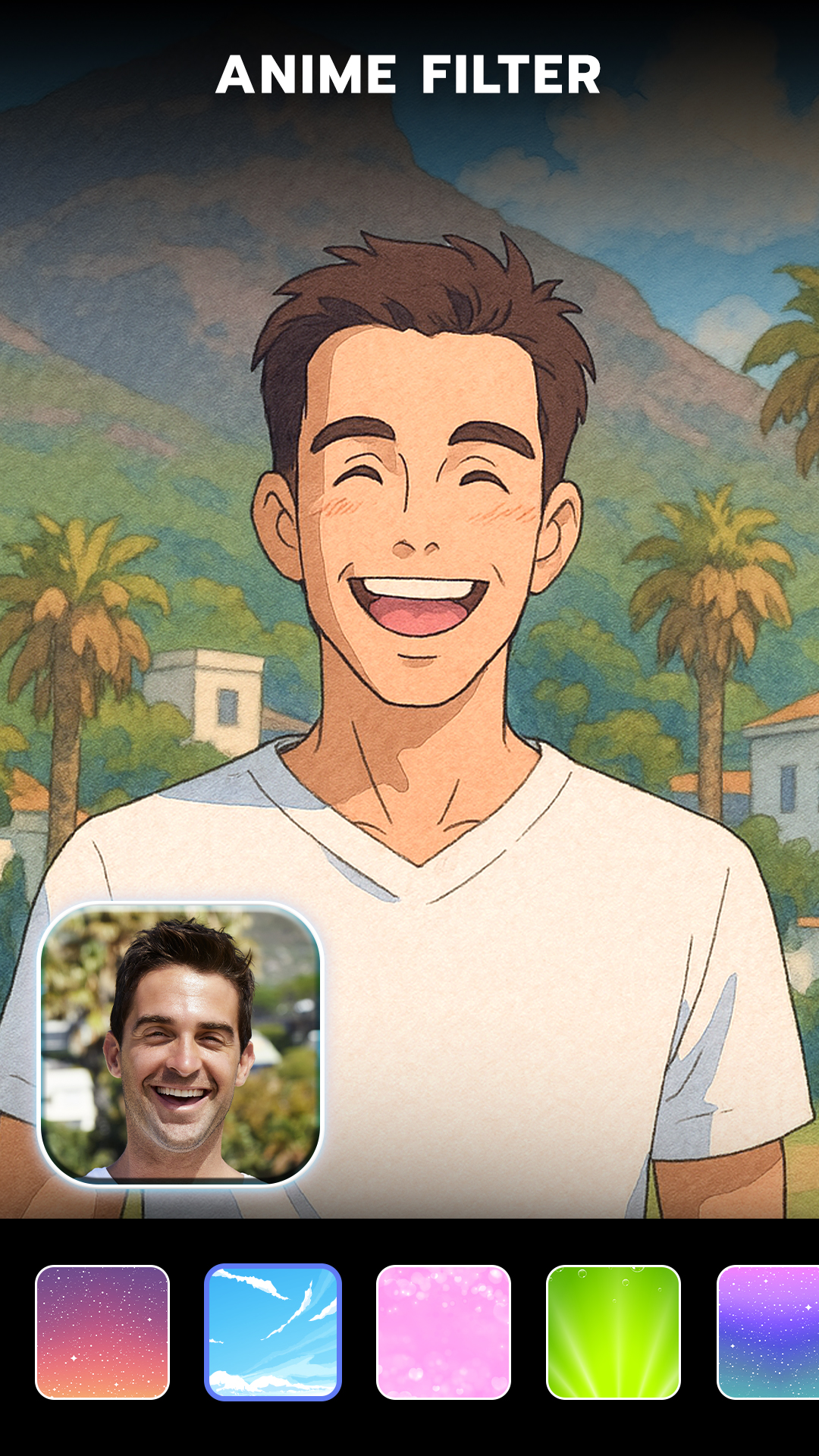 Captura de ecrã 1 da app ToonApp: Ghibli Art Caricatura