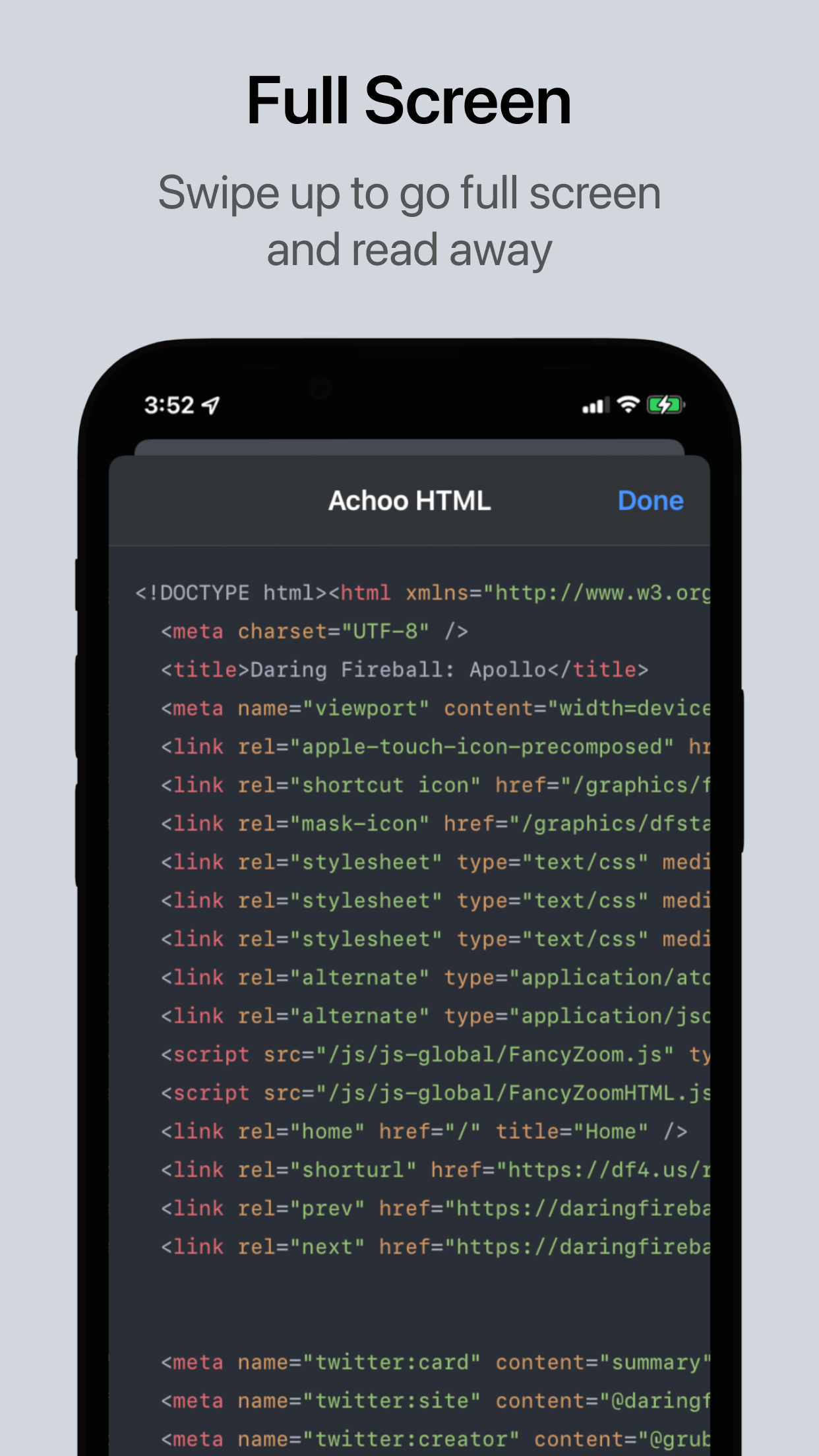 Captura de ecrã 2 da app Achoo HTML Viewer & Inspector
