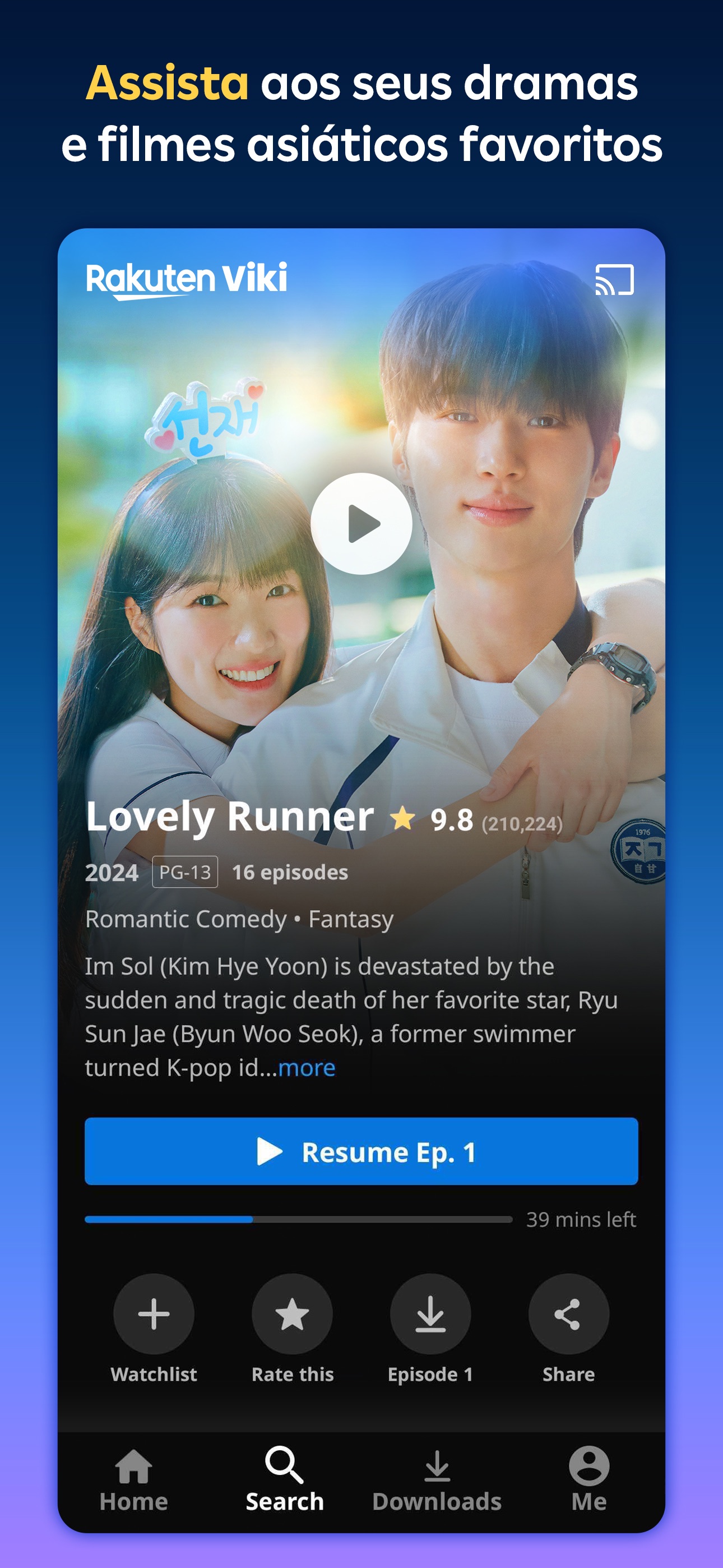 Captura de ecrã 1 da app Viki: dramas, filmes, TV, Ásia