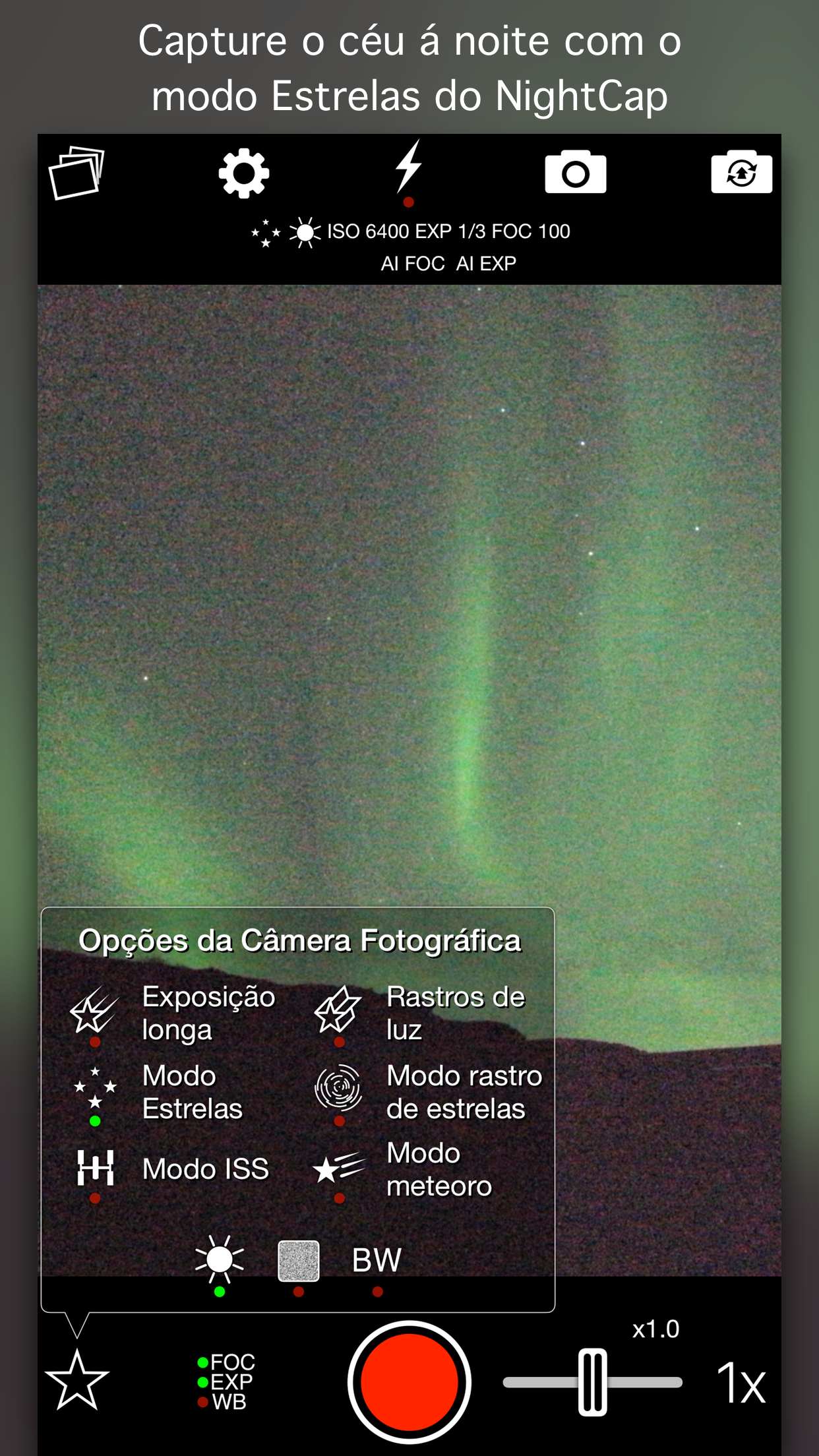 Captura de ecrã 3 da app NightCap Câmera