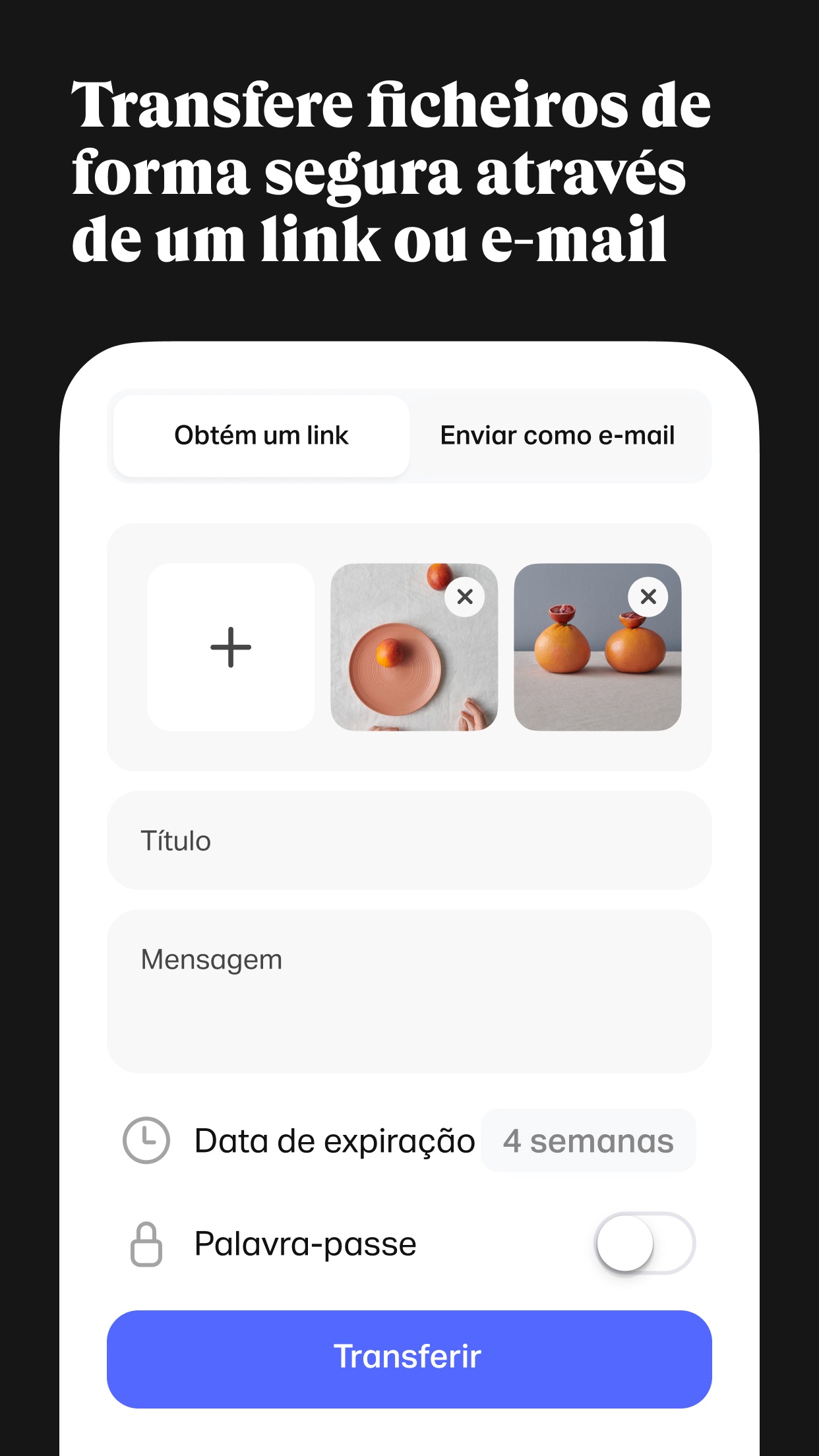 Captura de ecrã 3 da app WeTransfer: Transfer Files