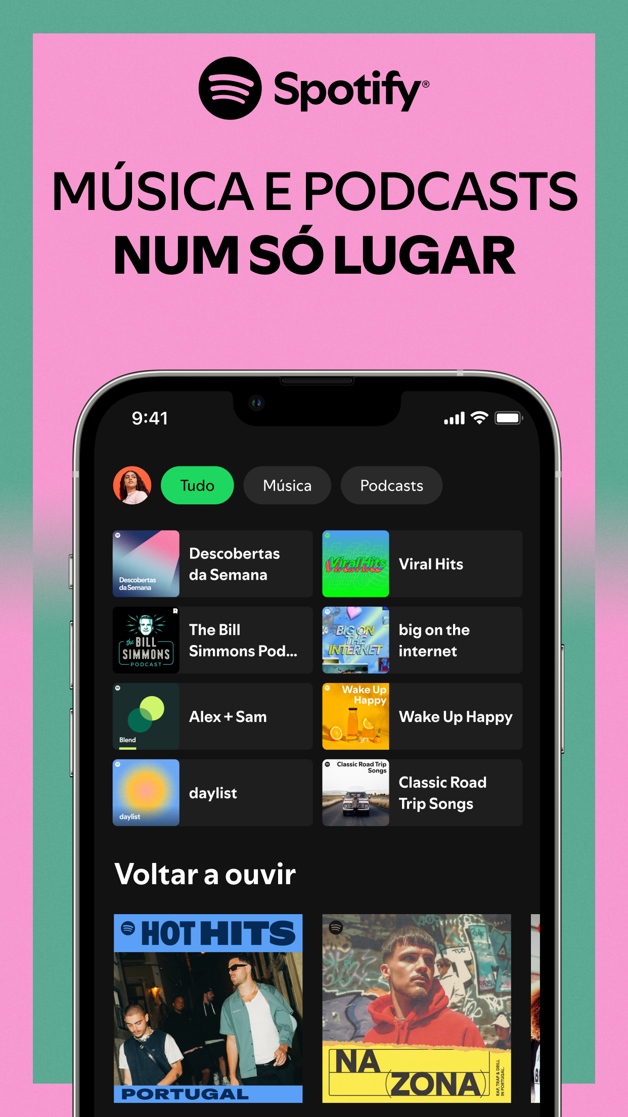 Captura de ecrã 1 da app Spotify: música e podcasts
