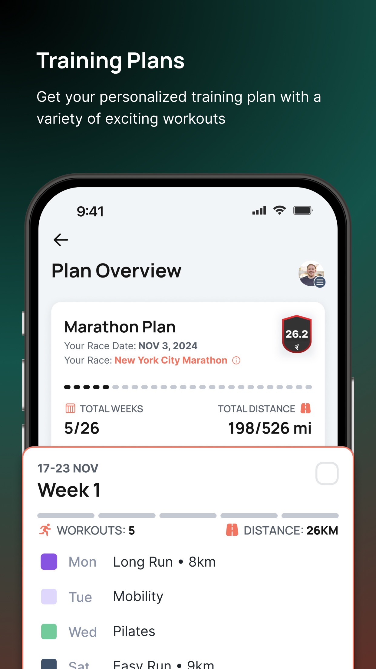 Captura de ecrã 1 da app Runna: Treinador de Corrida