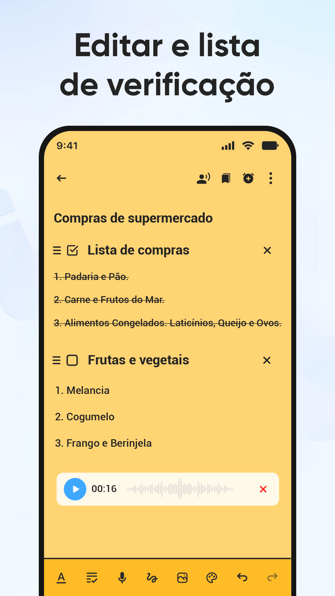 Captura de ecrã 2 da app Notas: Bloco de notas e listas