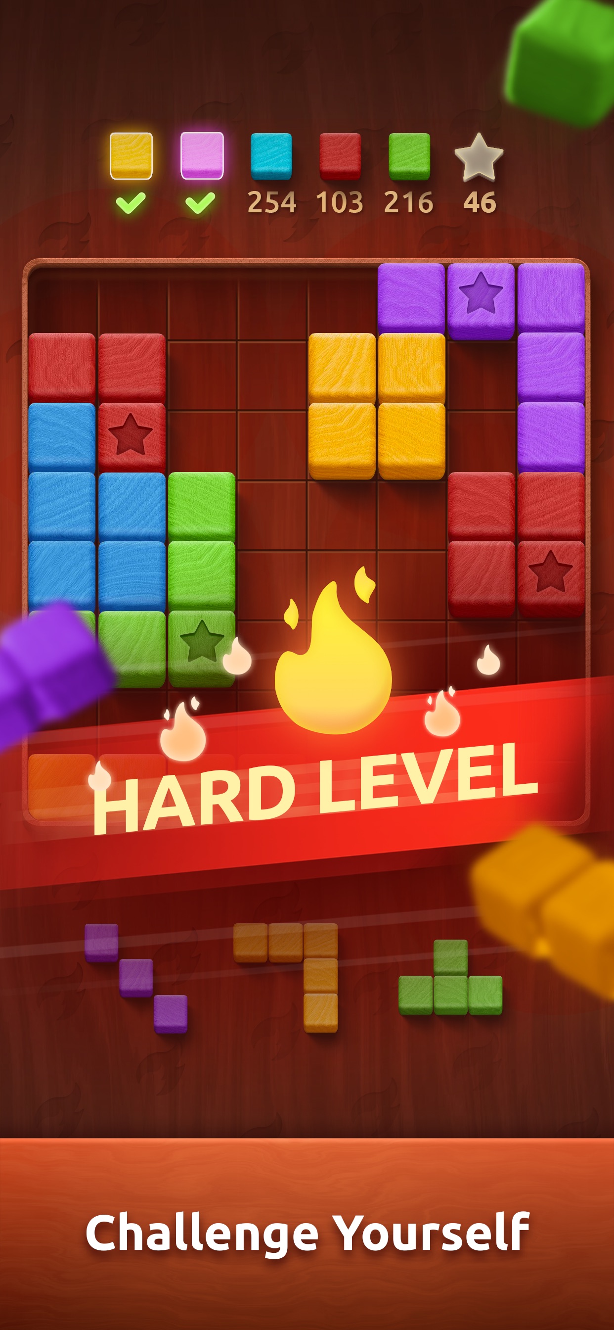 Captura de ecrã 3 da app Colorwood Blocks: Wood Puzzle