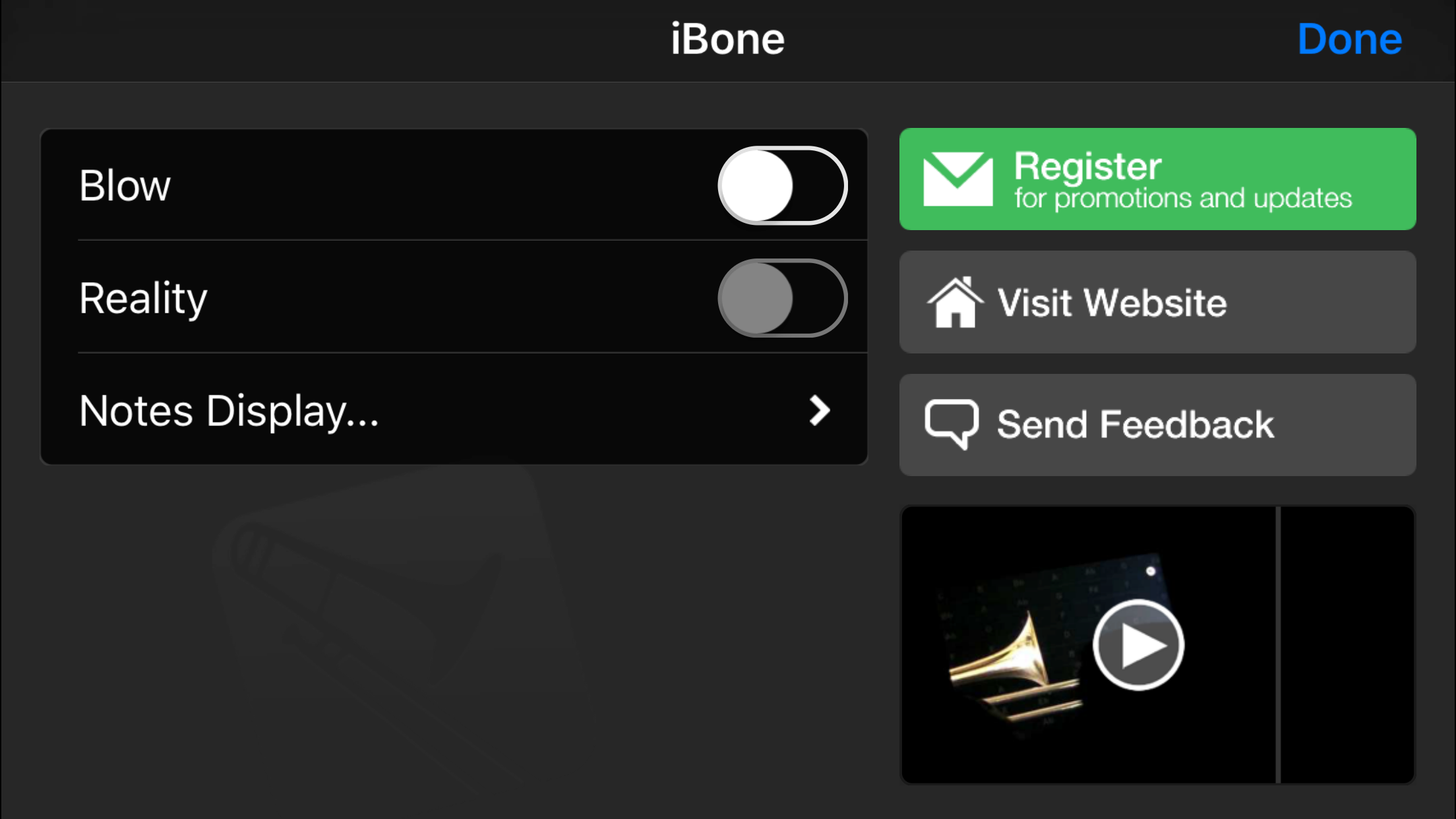 Captura de ecrã 4 da app iBone - the Pocket Trombone