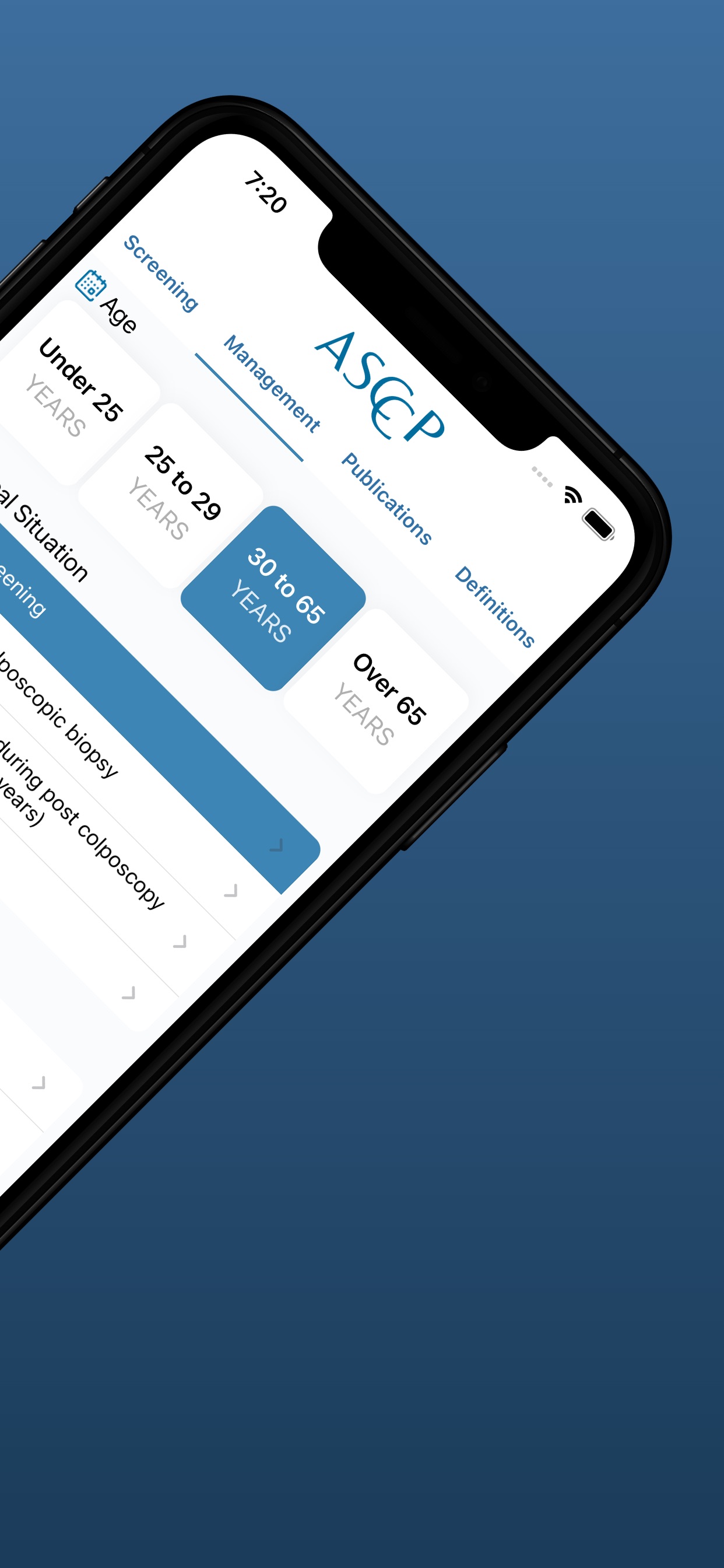 Captura de ecrã 2 da app ASCCP Management Guidelines